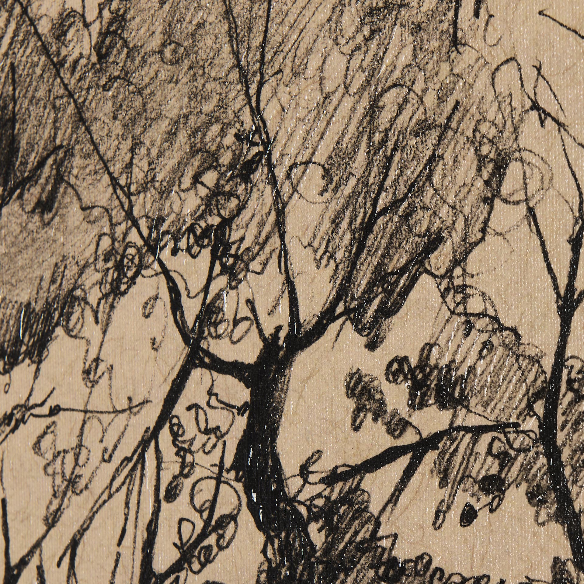 Tree Drawing I by Mercana Studio a Hand Embellished Textured Canvas — product photograph
