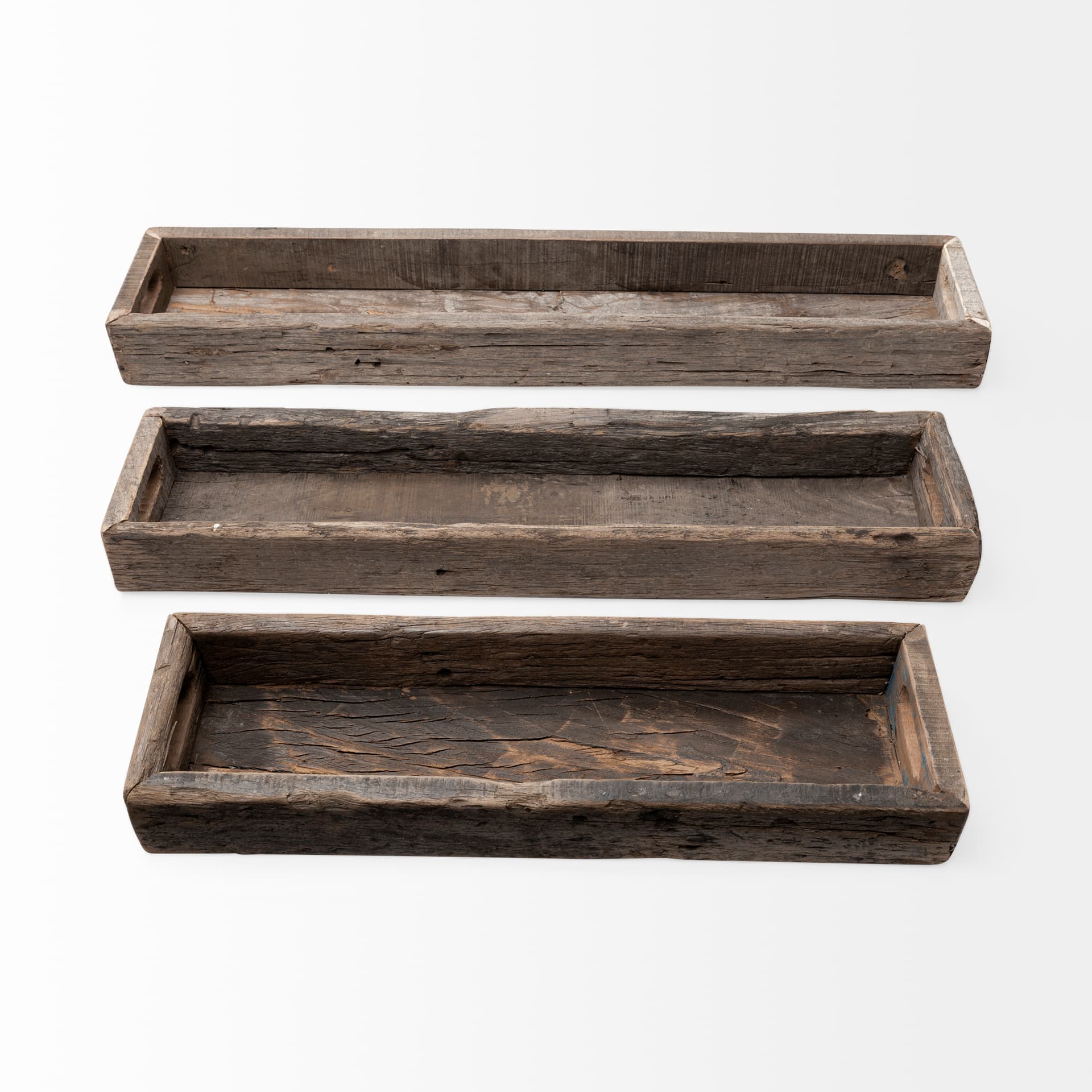 Vernon (Large) 36L x 7W Brown Reclaimed Wood Tray — product photograph
