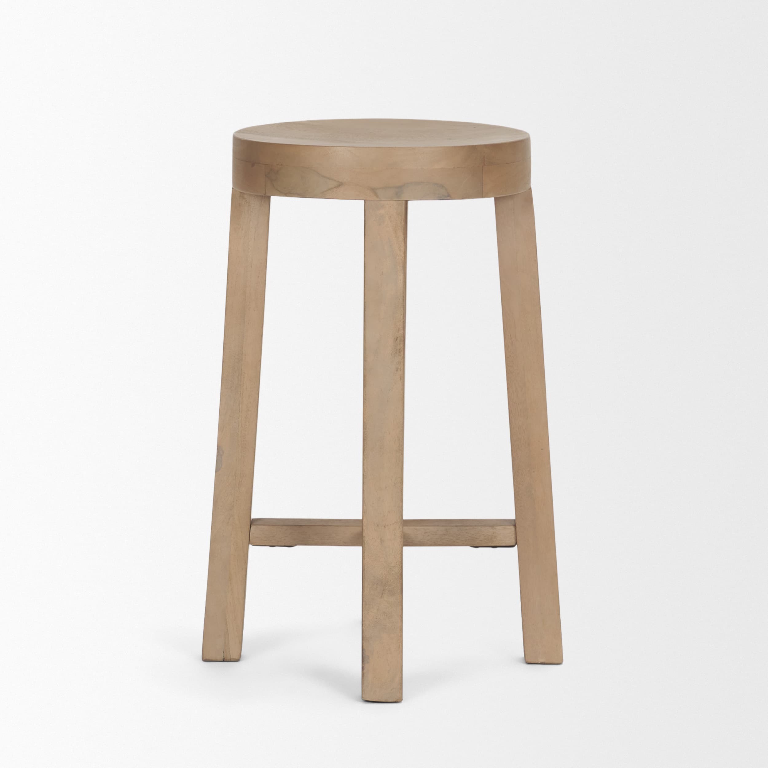 Brahma Backless 26in Seat Counter Stool | White Washed Wood — product photograph