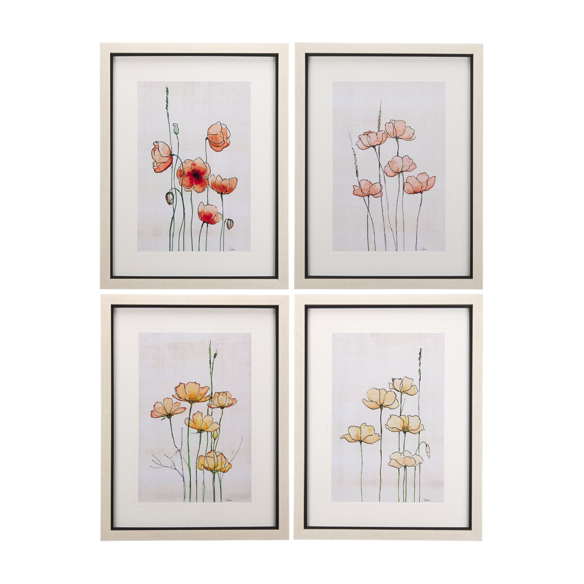 Meadow flowers IV by Mercana Studio a Hand Embellished Textured Framed Art Print Matted under Glass — product photograph