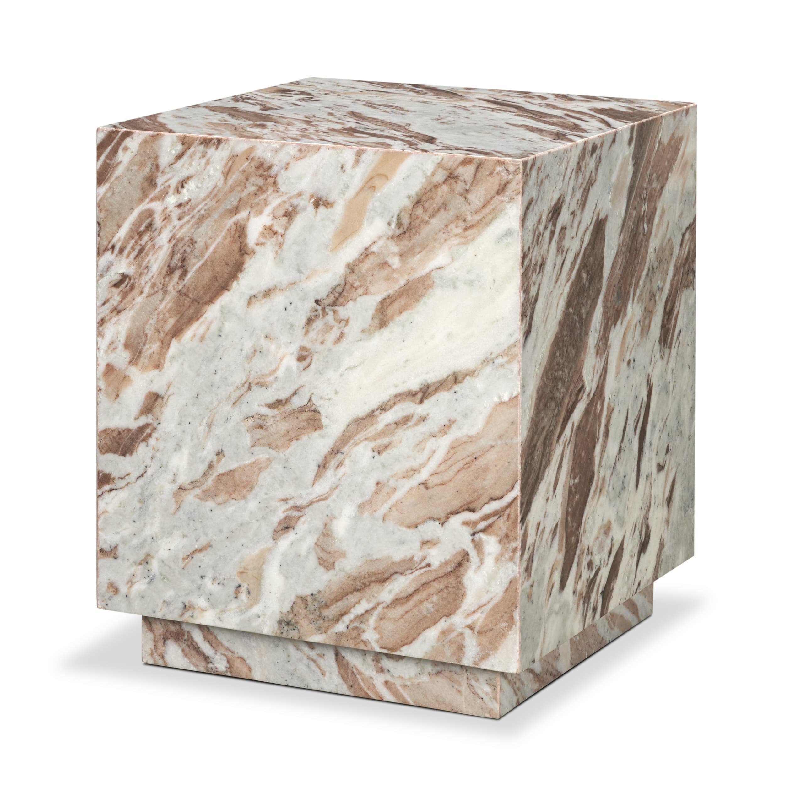 Matteo Solid Pink Marble Square Side Table — product photograph