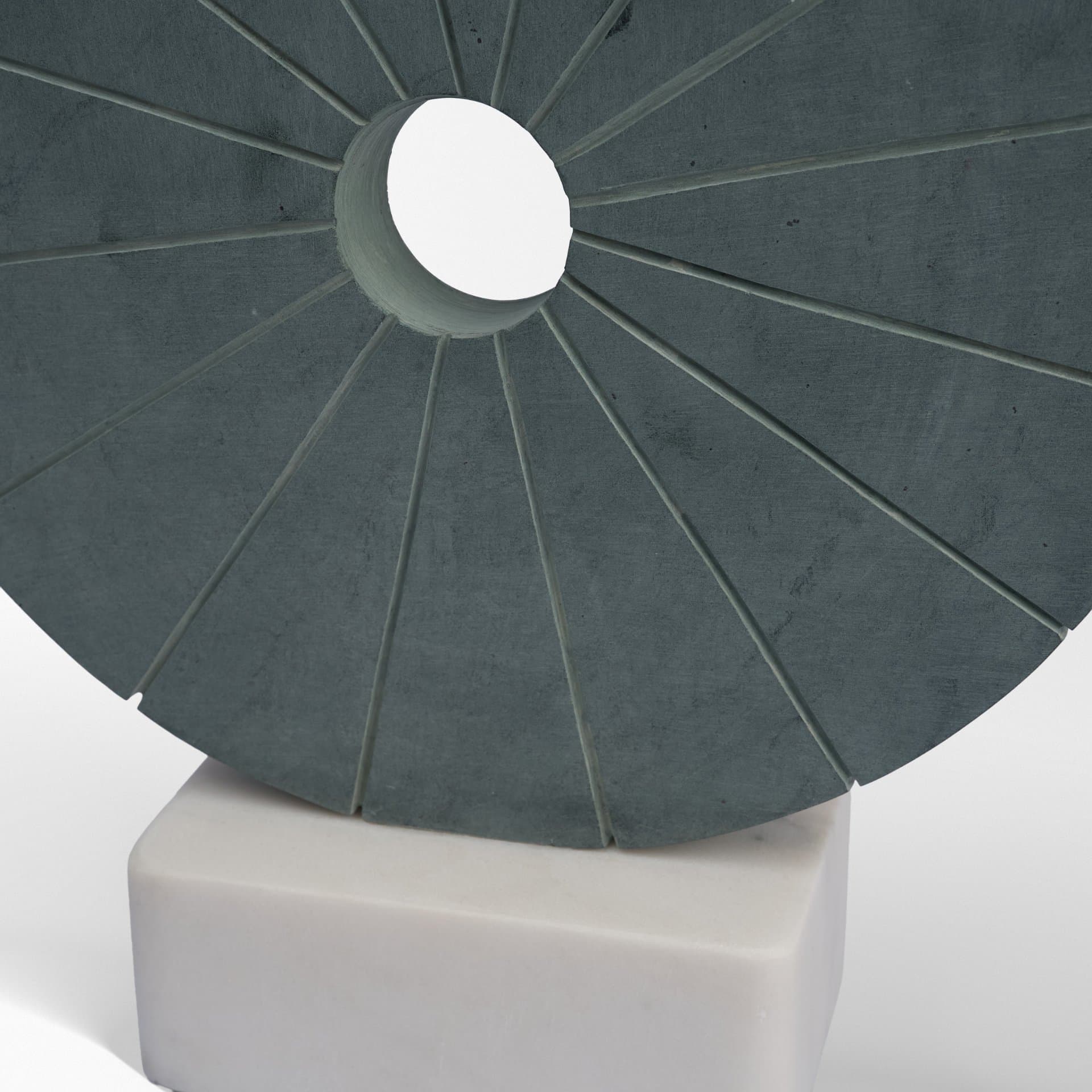 Orin Gray Marble Round Disc Decorative Object — product photograph