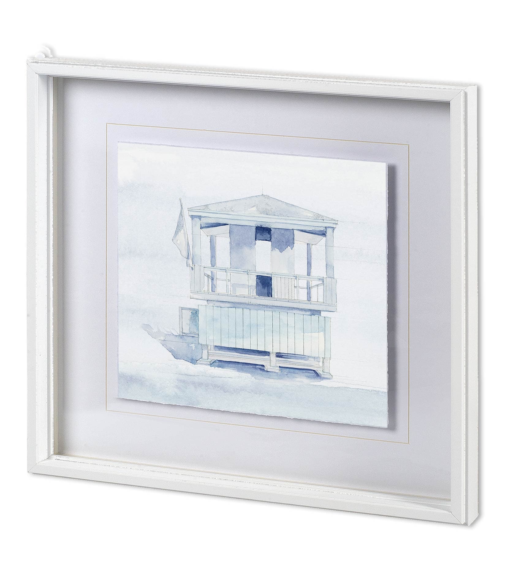 On Beach II by Mercana Studio a Hand Embellished Textured Framed Art Print Matted under Glass — product photograph