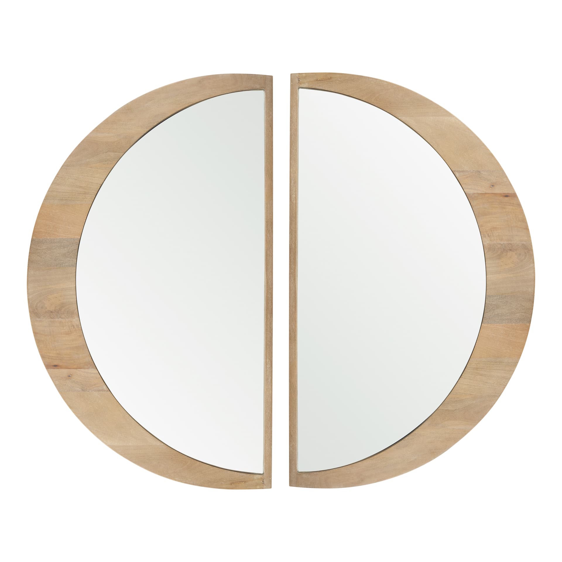 Celeste Light Brown Wood Large Mirror — product photograph