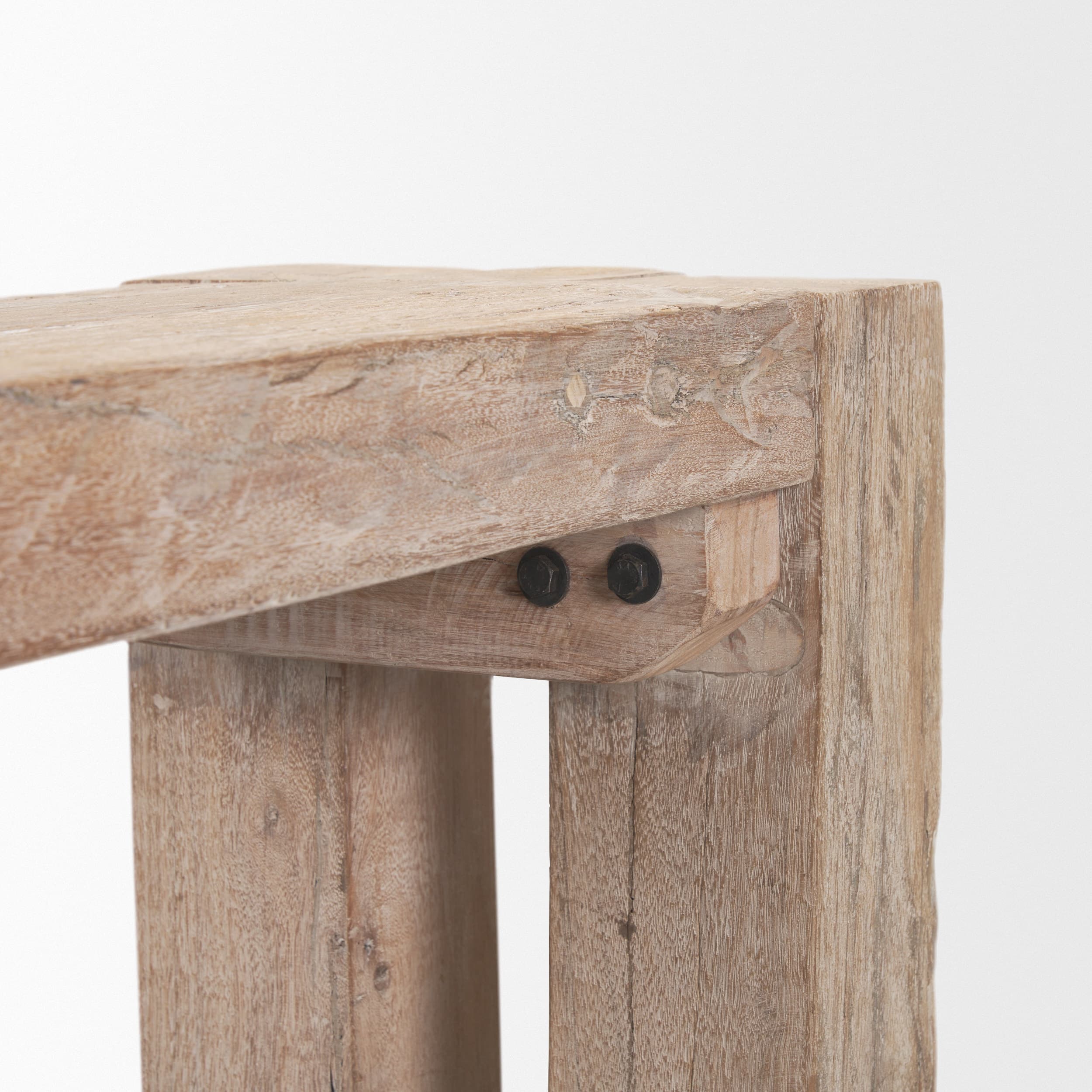 McArthur Whitewash Reclaimed Wood Bench — product photograph