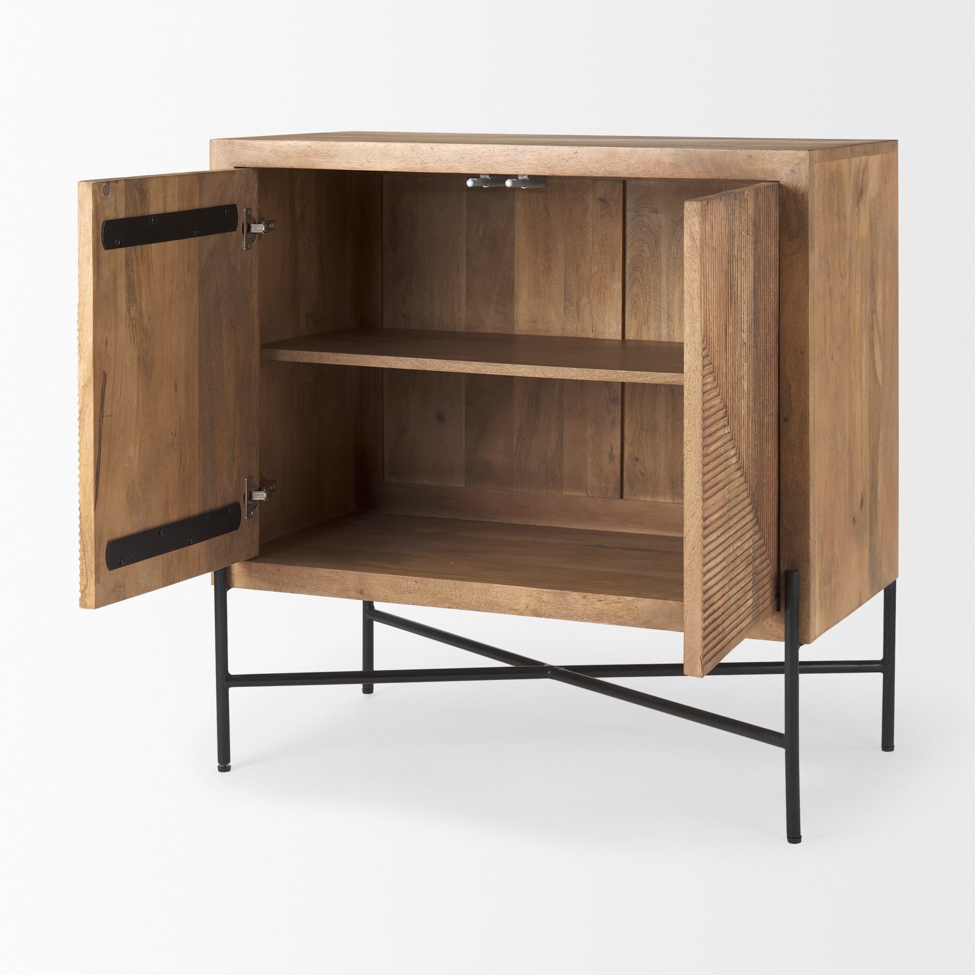 Cairo 36.0L x 19.5W x 36.0H 2 Door Wood and Metal Cabinet — product photograph