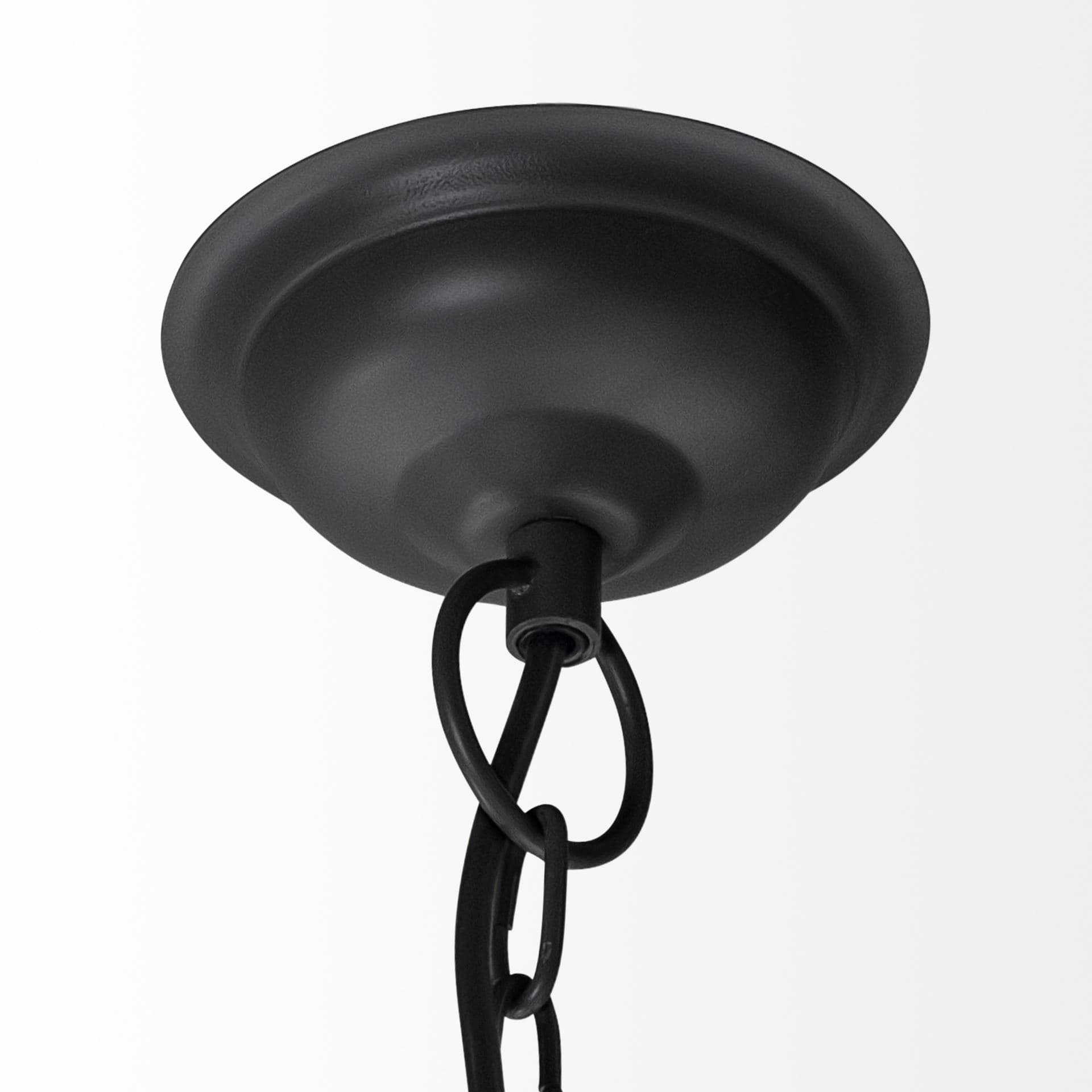 Camila (40"x31") Black Metal Mesh-Style Four Bulb Chandelier — product photograph