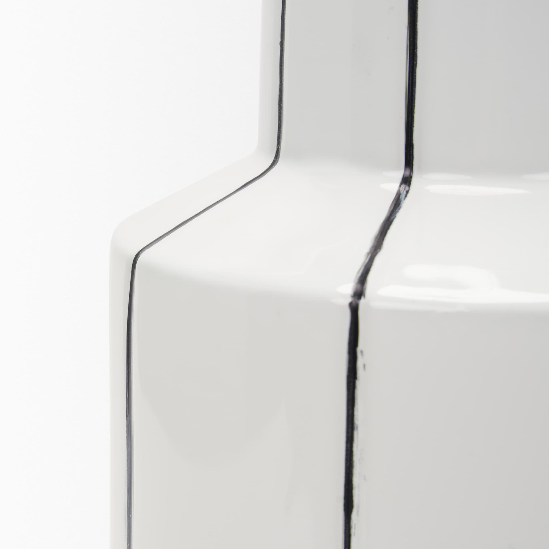 Dinah Small White w/ Black Stripes Ceramic Vase — product photograph