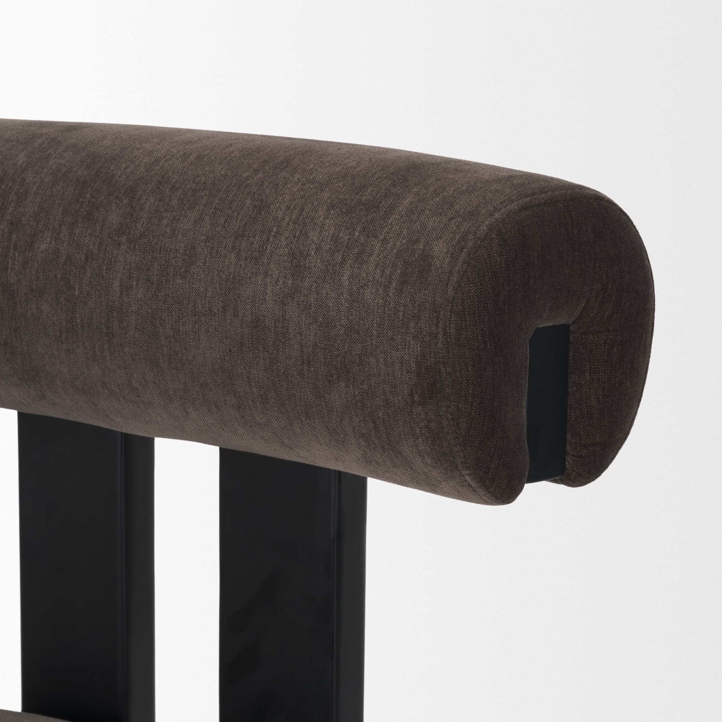 Tribeca Open Back Dining Side Chair | Charcoal Chenille w/ Black Wood — product photograph