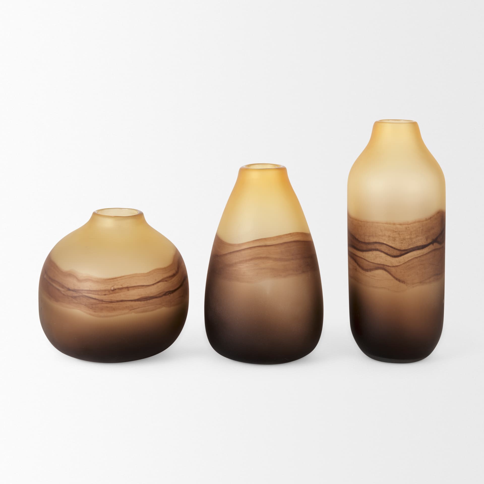 Pyla Large Yellow/Brown Glass Sand Dune Inspired Vase — product photograph
