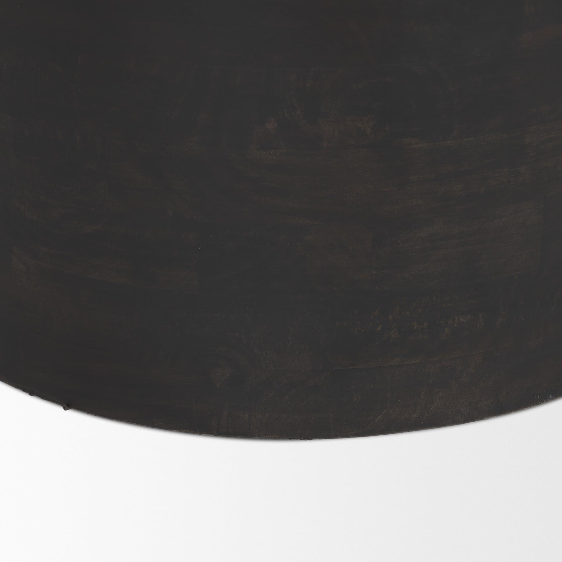 Rashama Dark Brown Wood Stacked Geometric Round Accent Table — product photograph