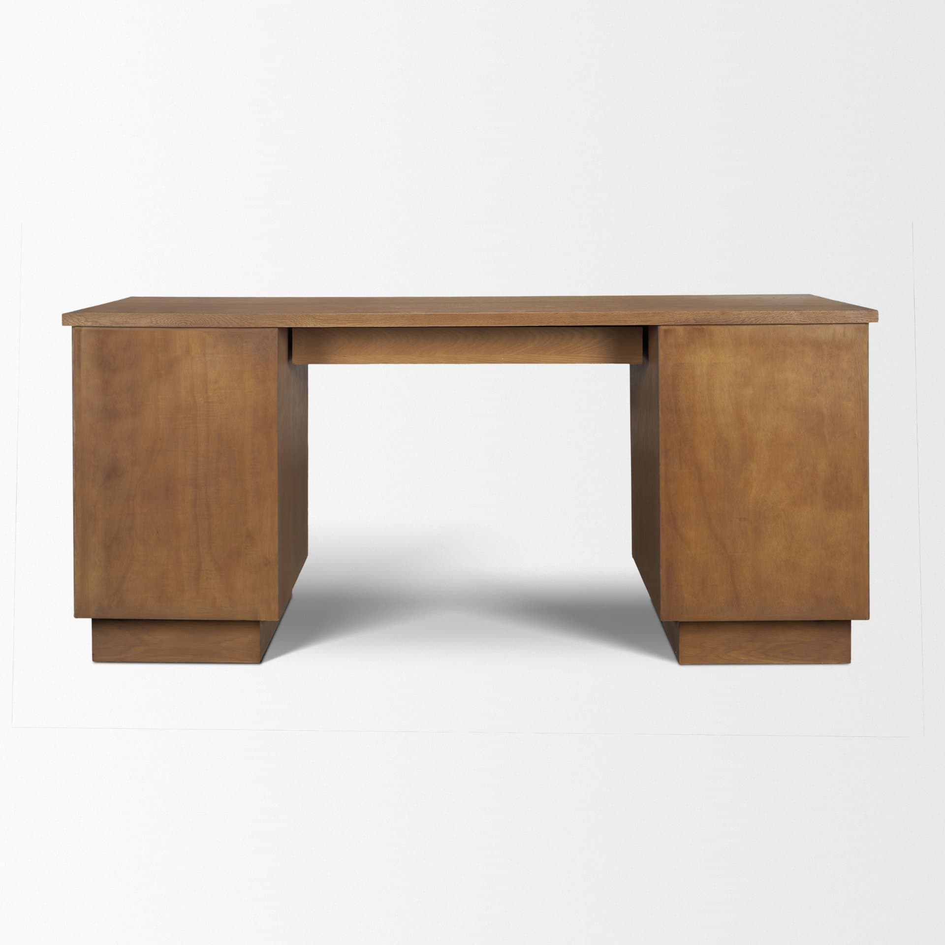 Winsford Two-Tone Oak Writing Desk w/ Glass Doors — product photograph