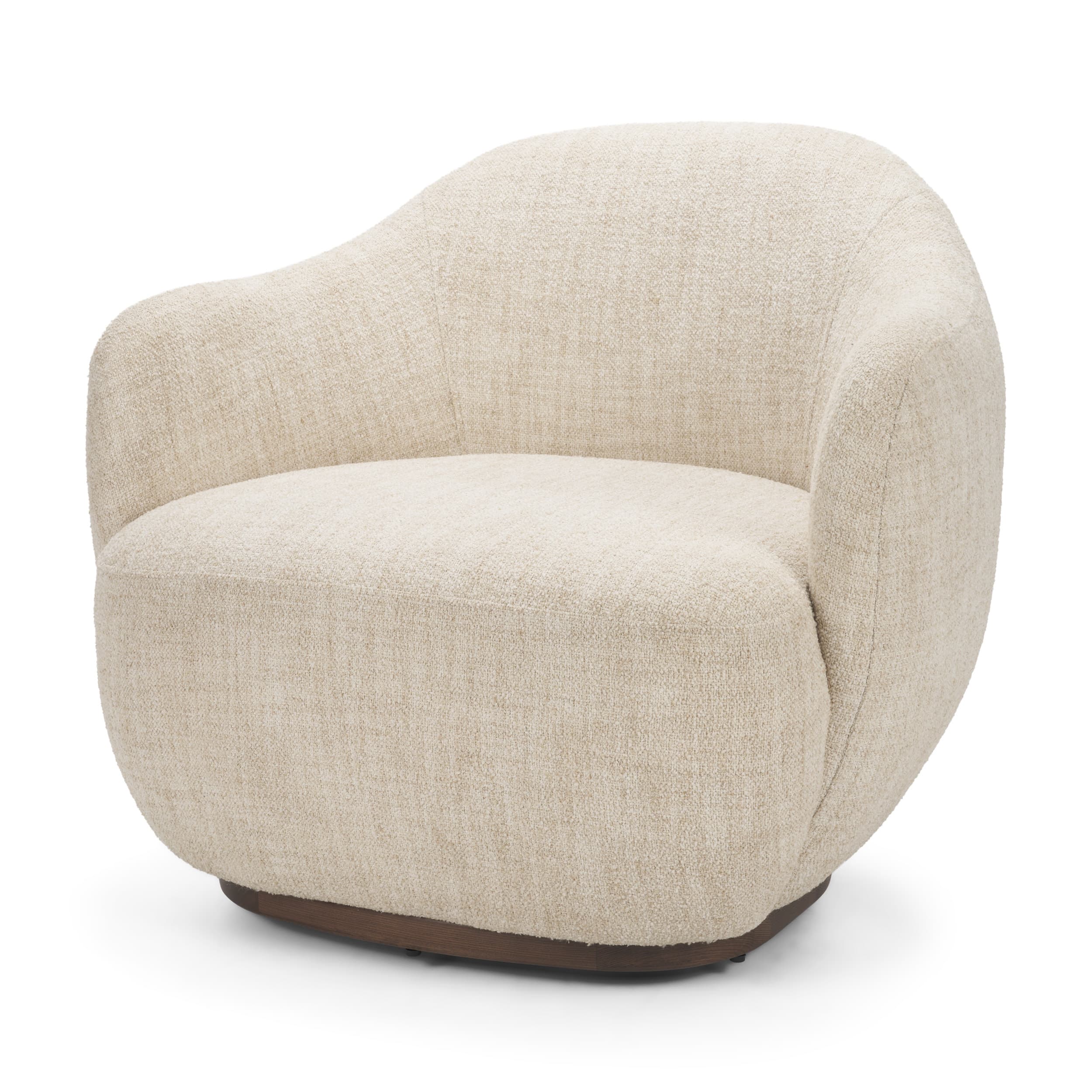 Hudson Oatmeal Fabric Upholstered Swivel Chair — product photograph