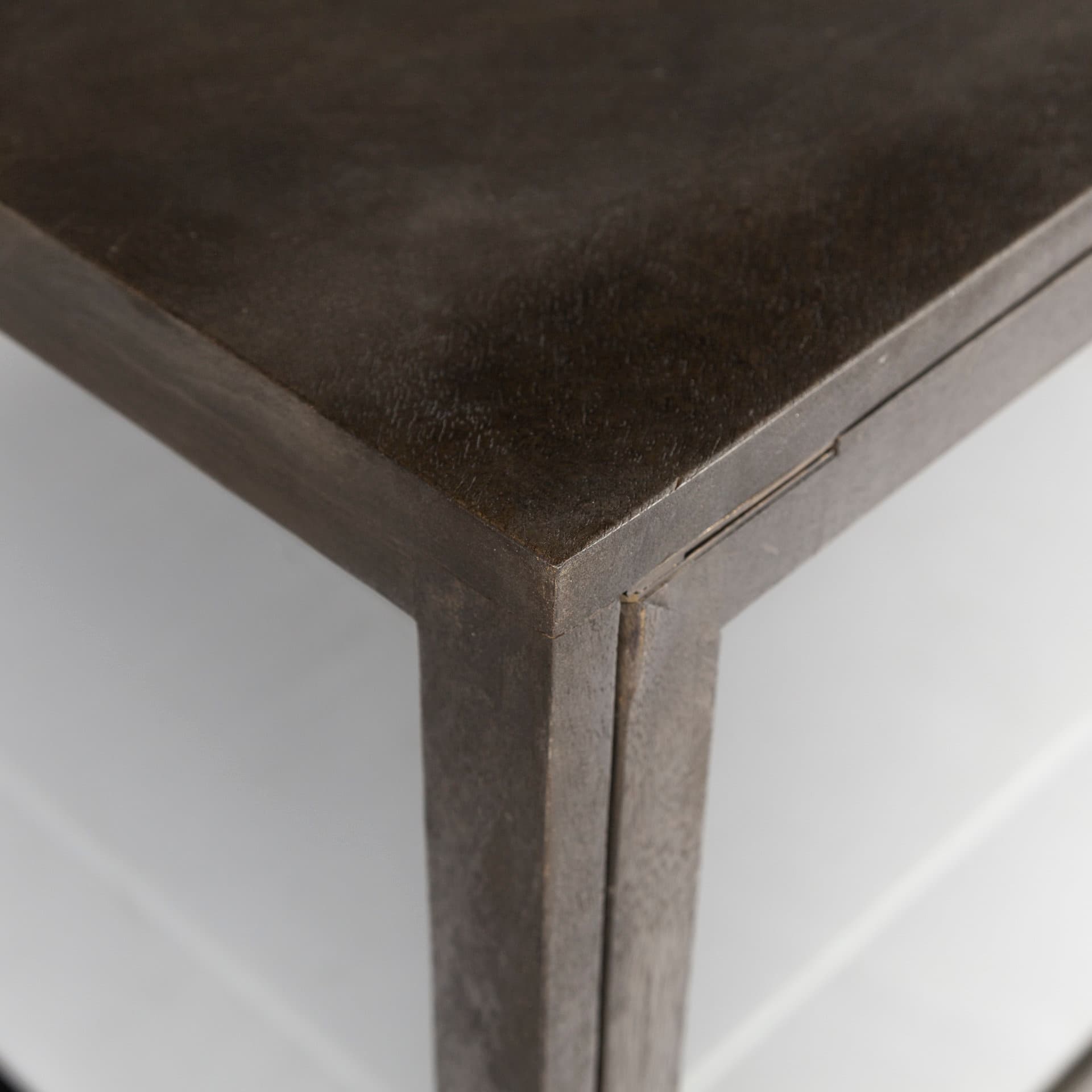 Arelius 70L x 18.75W x 32H Black-Brown Wood, Black Metal Base w/ 4 Glass Cabinet Doors Sideboard — product photograph