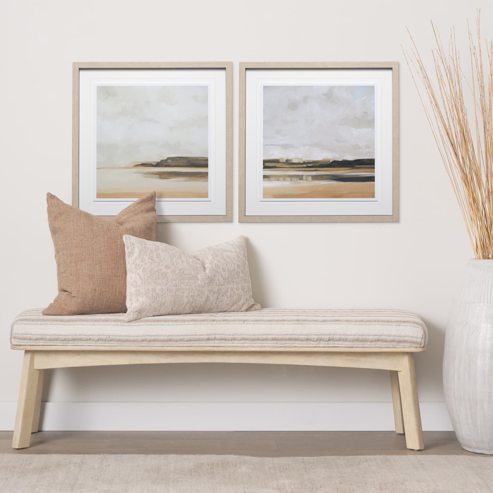 Wattwanderung II by Emma Scarvey a Framed Art Print Matted under Glass — in a styled room