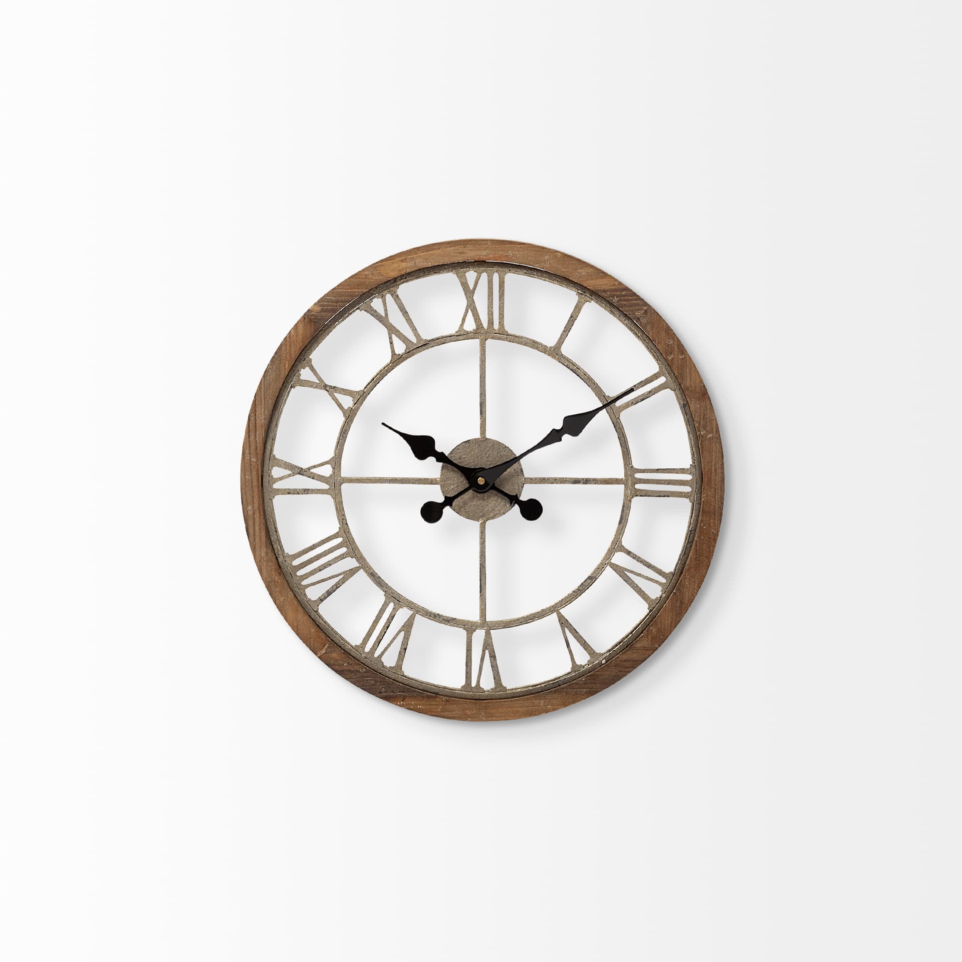 Mething Light Brown 19" Small Farmhouse Wall Clock — product photograph