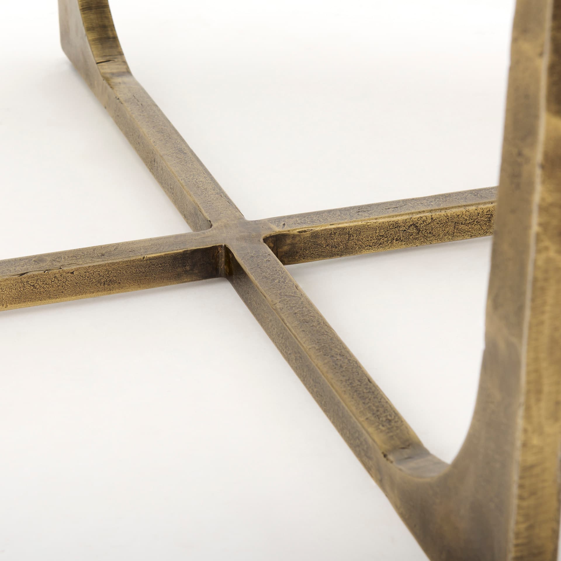 Atticus Marble and Antiqued Gold Metal Coffee Table — product photograph