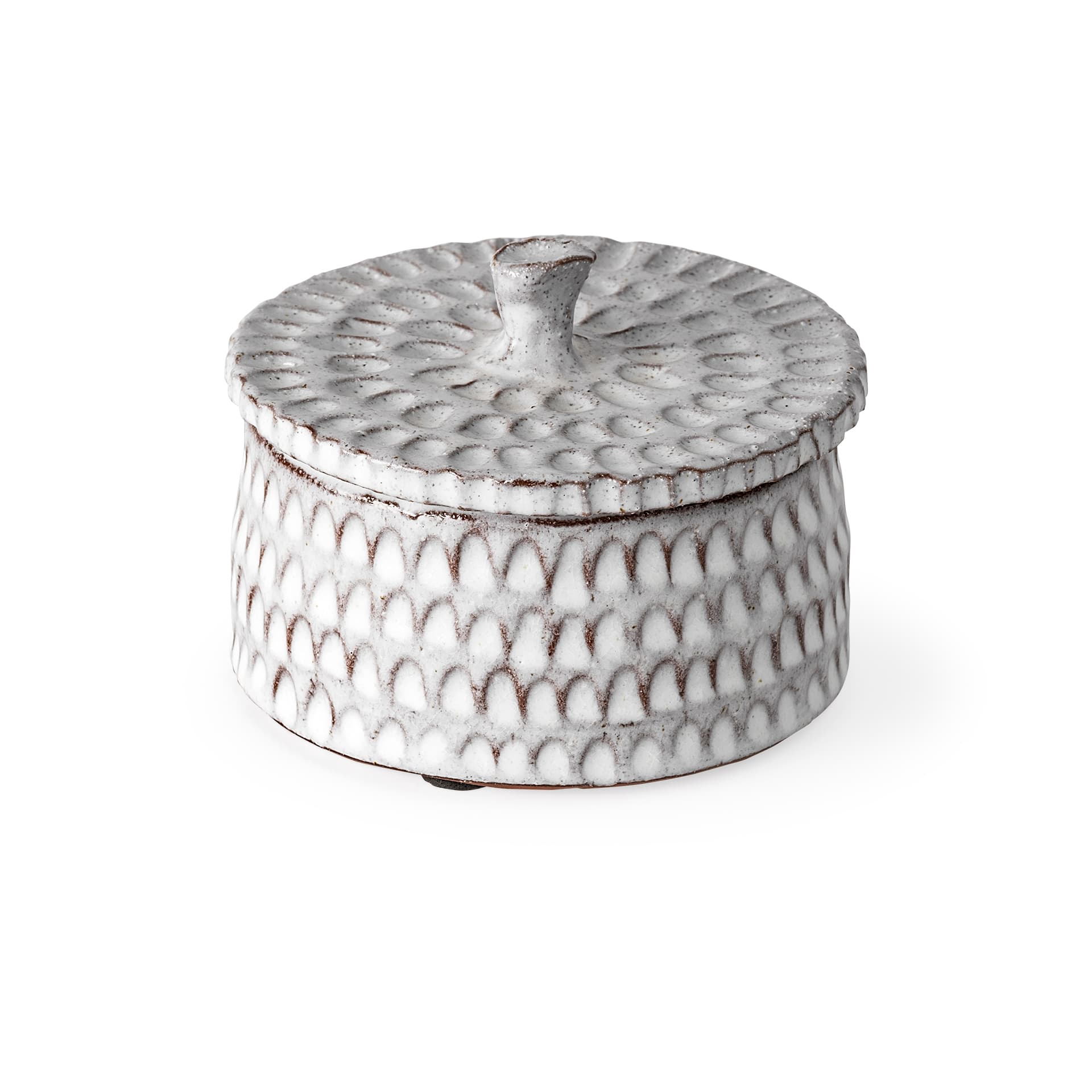 Azul (Small) 5L x 5W Gray Ceramic Detailed Decorative Box — product photograph