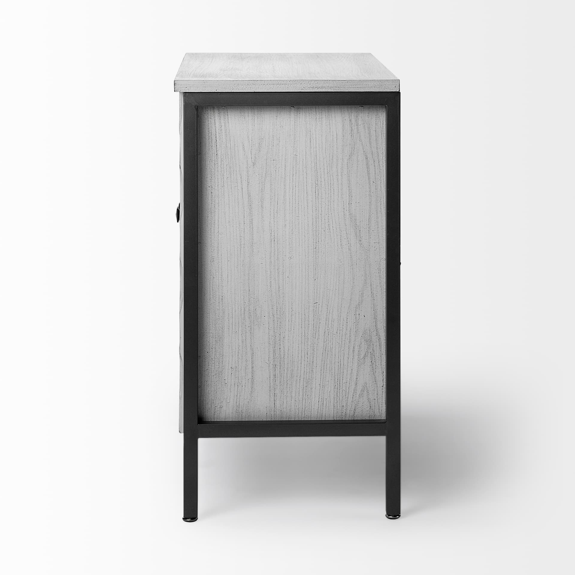 Savannah White Fir Veneer w/ Gray Metal 2-Door Accent Cabinet — product photograph