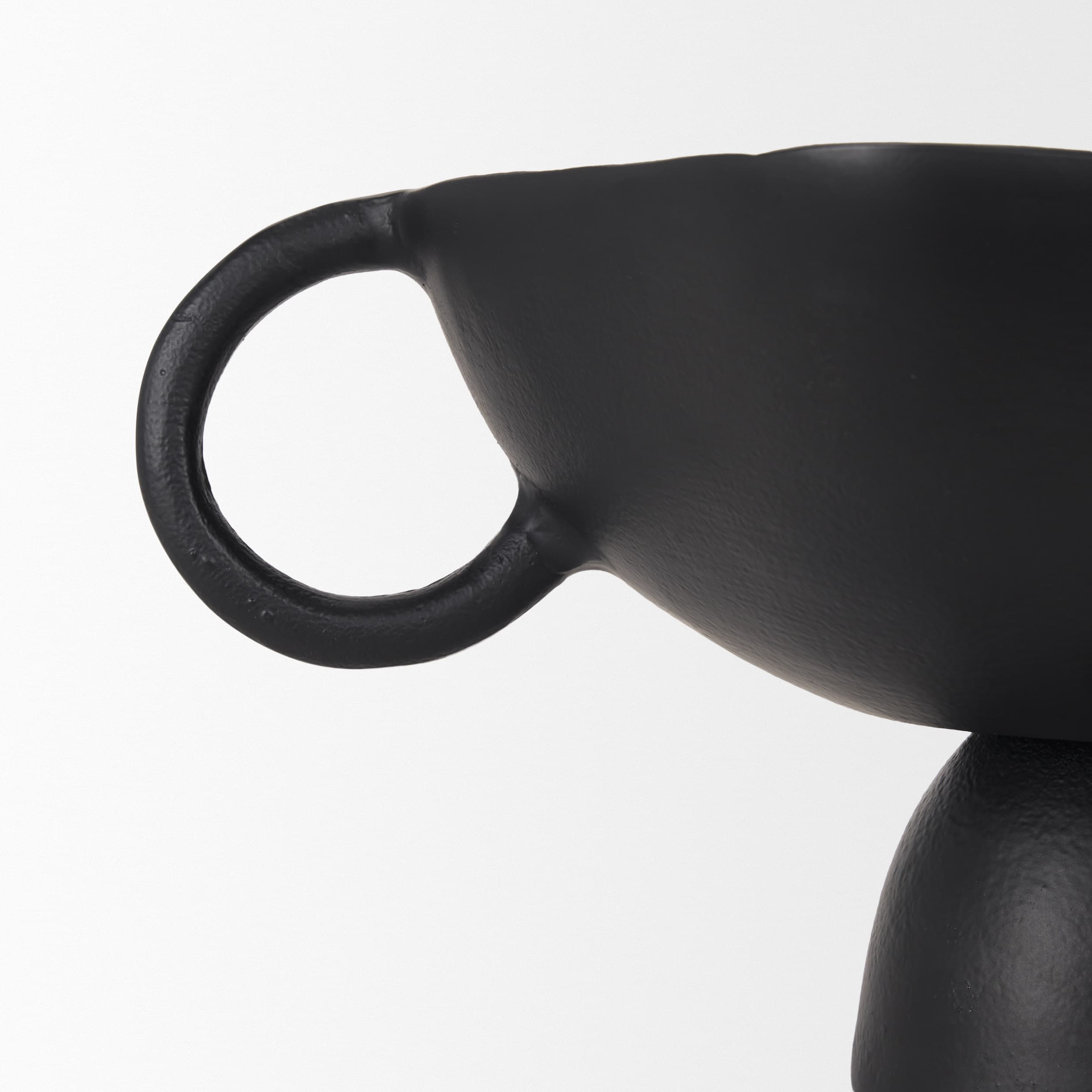 Radka Small Matte Black Metal Decorative Bowl — product photograph