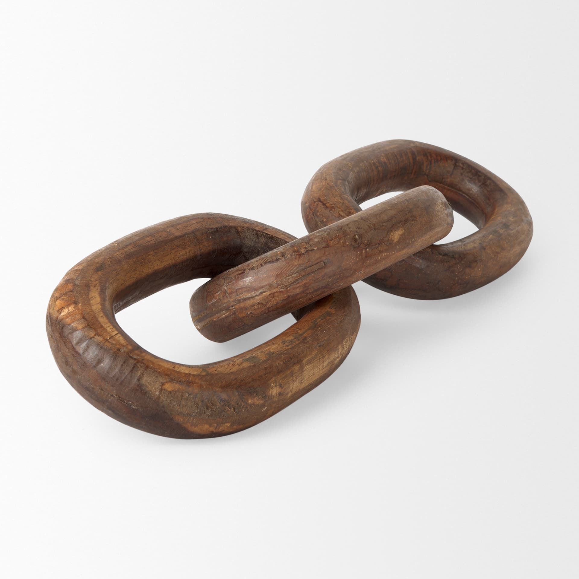 Tayla Large Medium Brown Wood Chain Link — product photograph