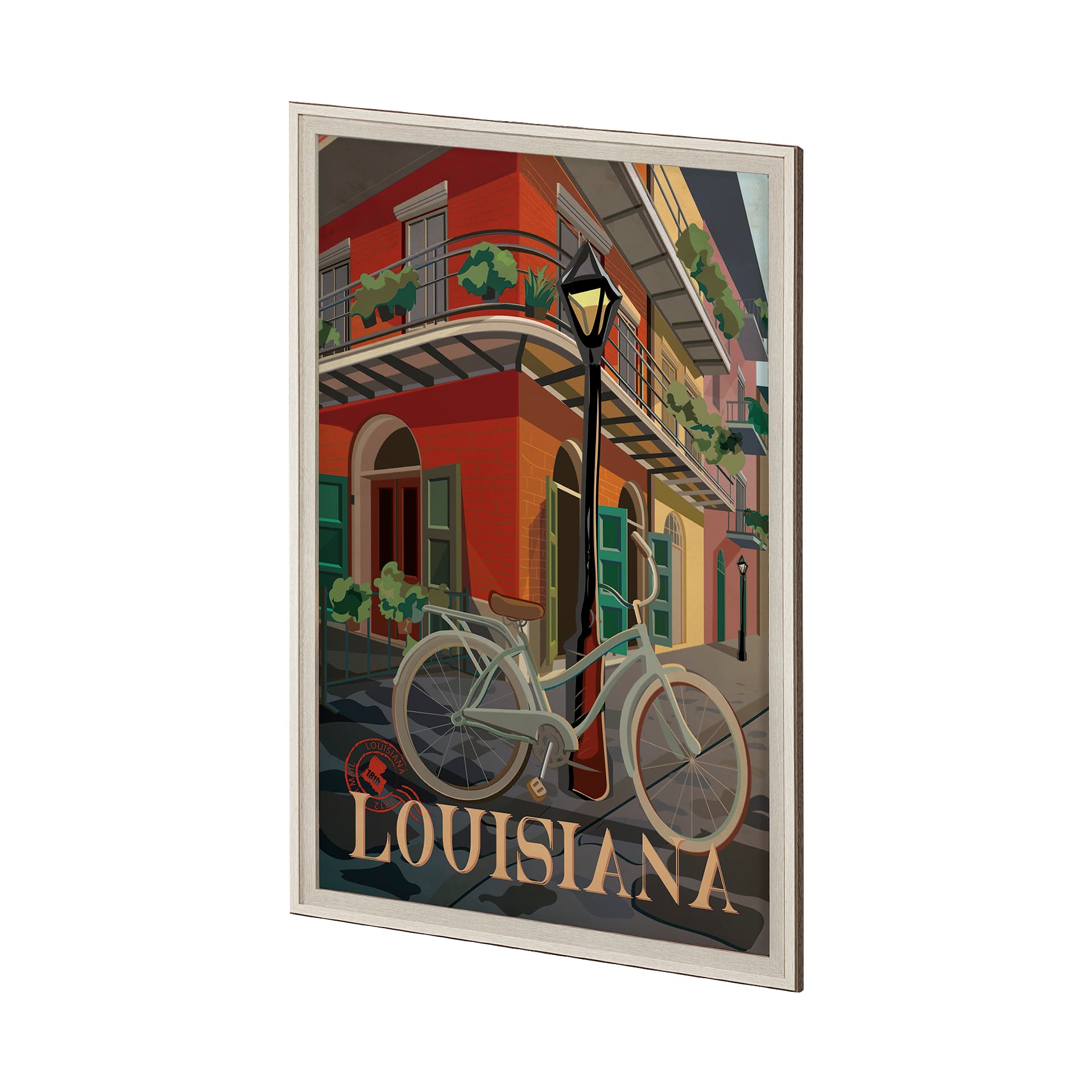 Louisiana Go USA (XL) by Mercana Studio a Hand Embellished Decograph Framed Art Print under Glass — product photograph