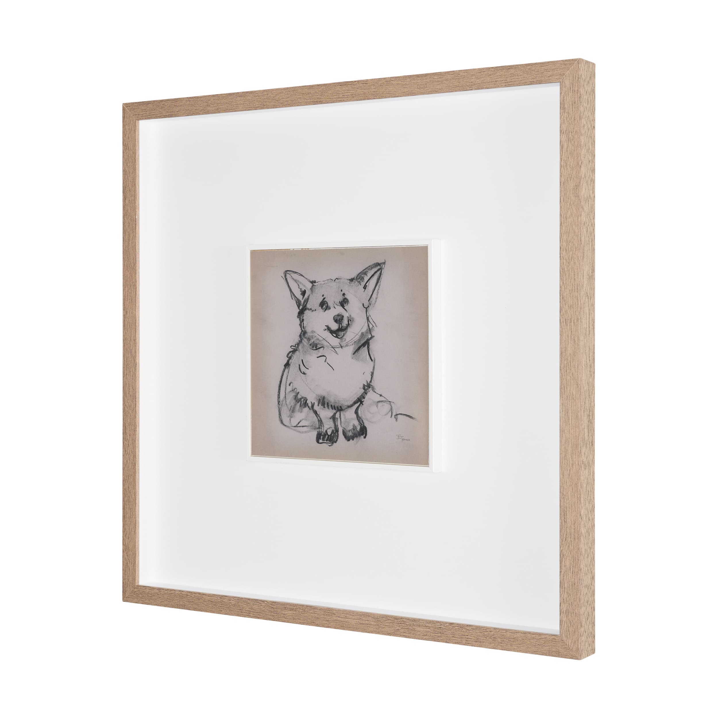 Corgi by Mercana Studio Hand-Embellished Framed Artwork Matted under Glass — product photograph