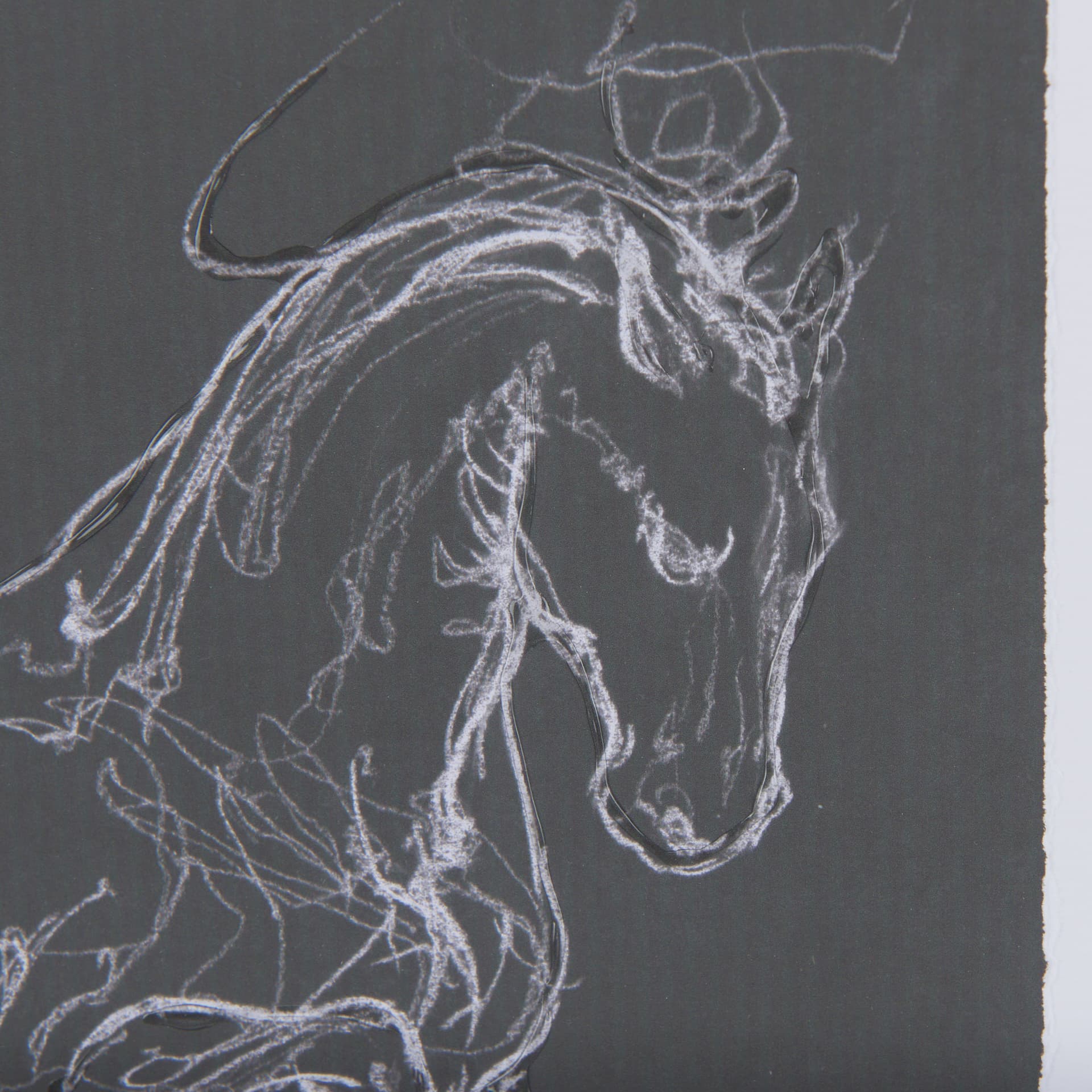 Horse III by Mercana Studio a Hand Embellished Textured Framed Art Print Matted under Glass — product photograph