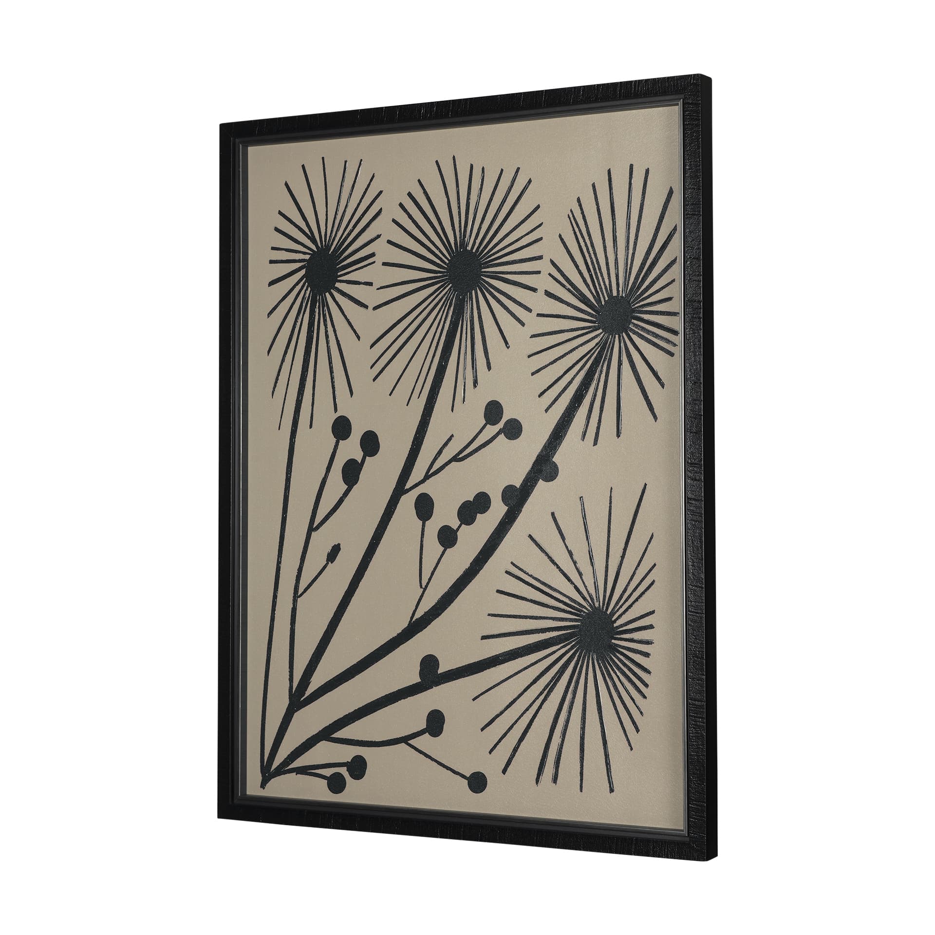 Simple Floral - Grow by Mercana Studio Hand Embellished Textured Framed Art Photo Matted under Glass — product photograph