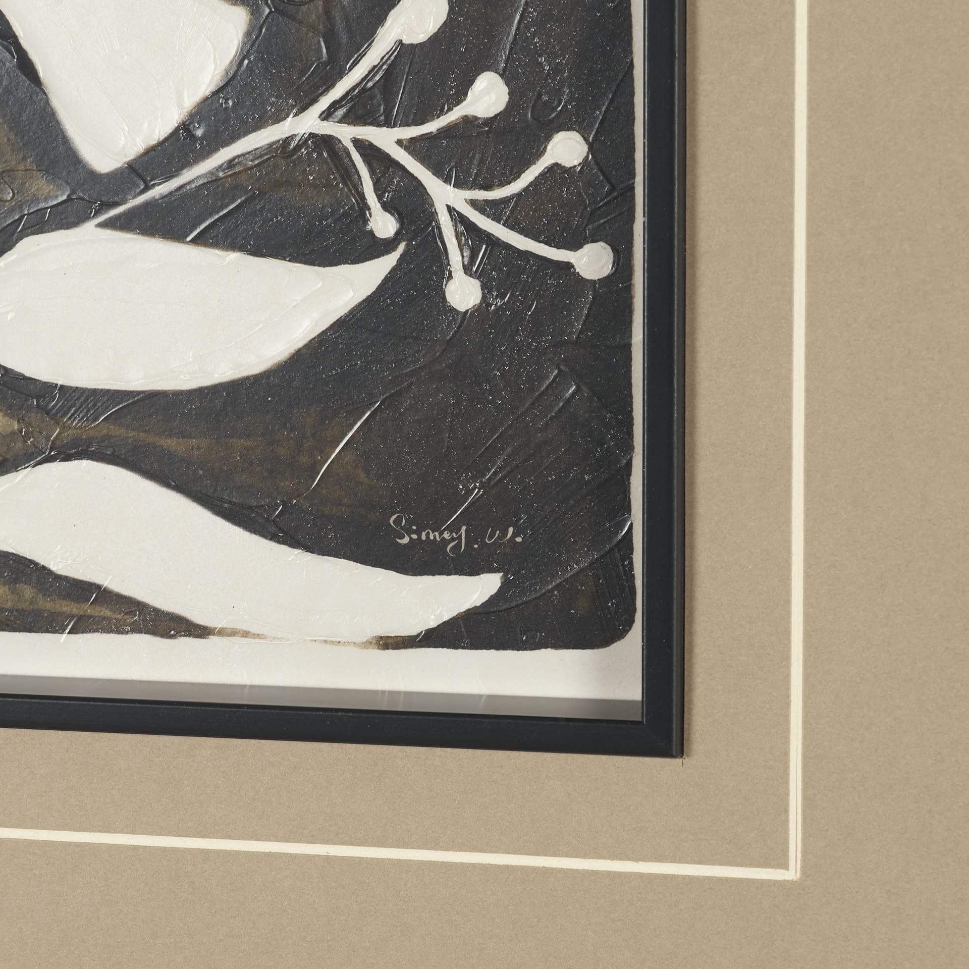 Spanish Tile Dark IV by Mercana Studio Textured Framed Artwork Matted under Glass — product photograph