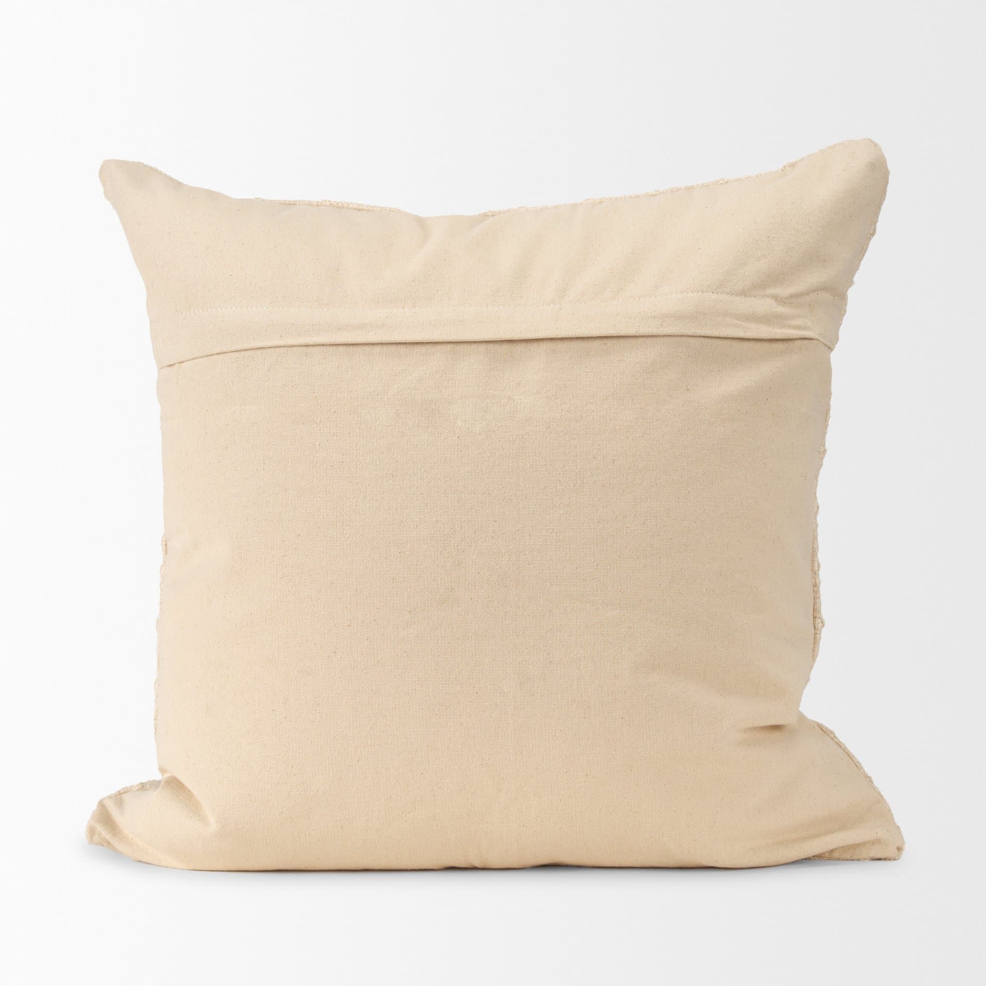 Jacory 22x22 Cream Checker Textured Decorative Square Pillow Cover w/Down Filler — product photograph