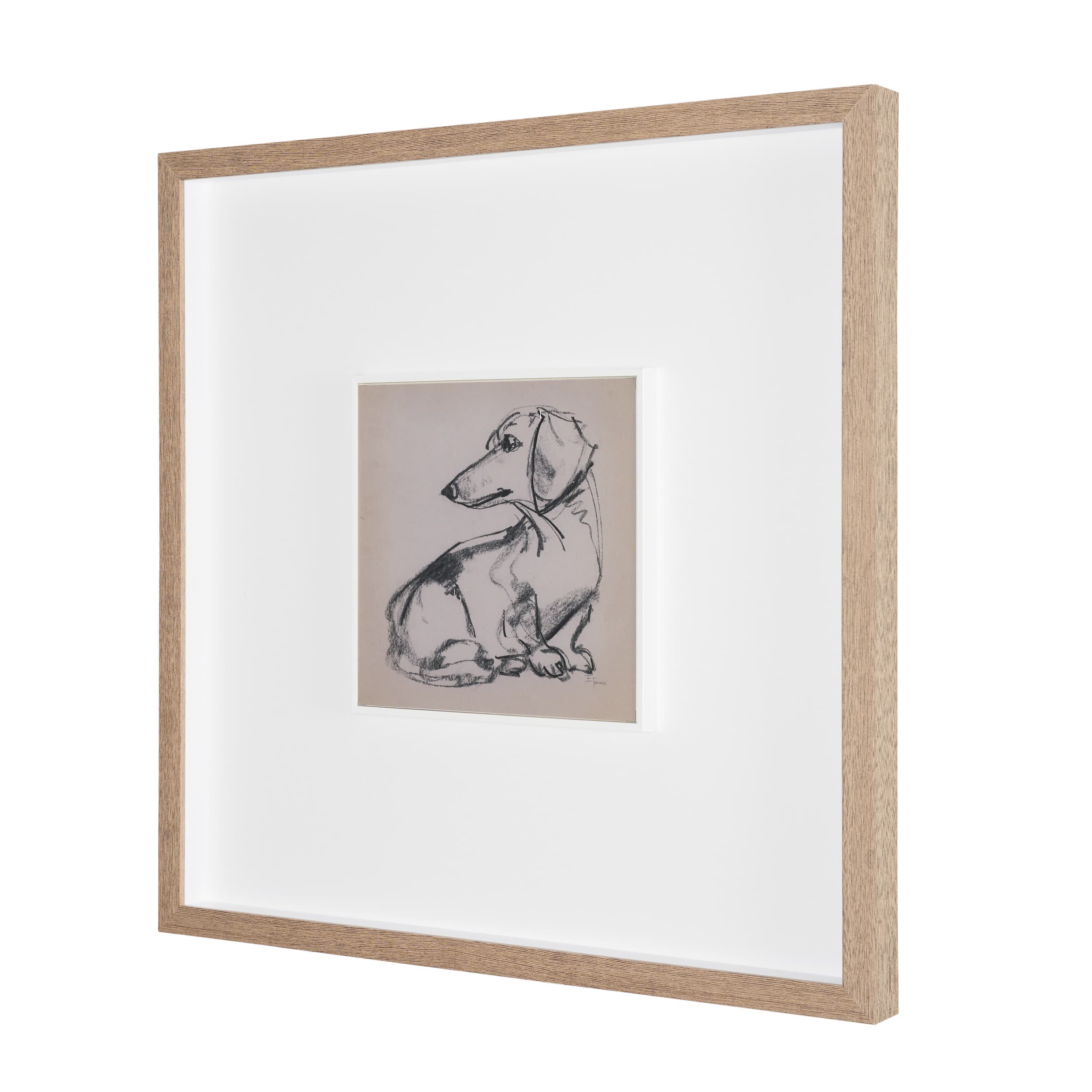 Dachshunds by Mercana Studio Hand-Embellished Framed Artwork Matted under Glass — product photograph