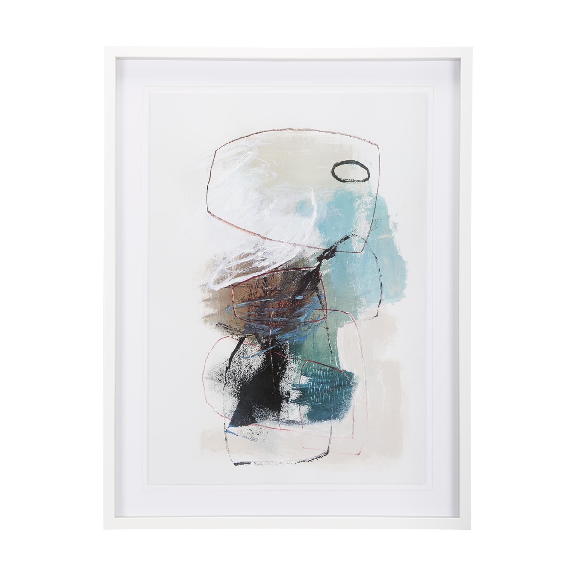 In The Middle I by Natasha Barnes a Hand Embellished Textured Framed Art Print Matted under Glass — product photograph