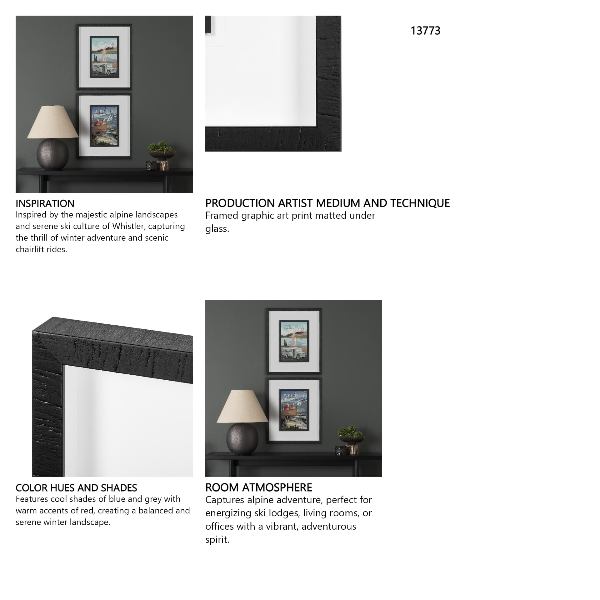 Whistler Go Canada (M) by Mercana Studio a Framed Art Print Matted under Glass — in a styled room