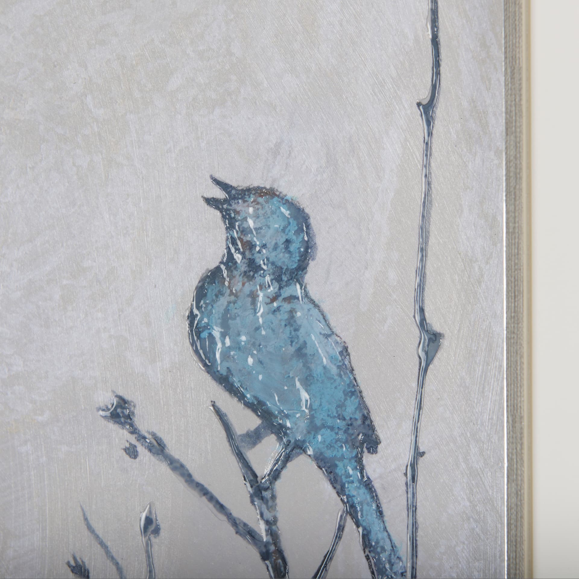 Bird Song II by Mercana Studio a Hand Embelished Textured Framed Art Print Matted under Glass — product photograph