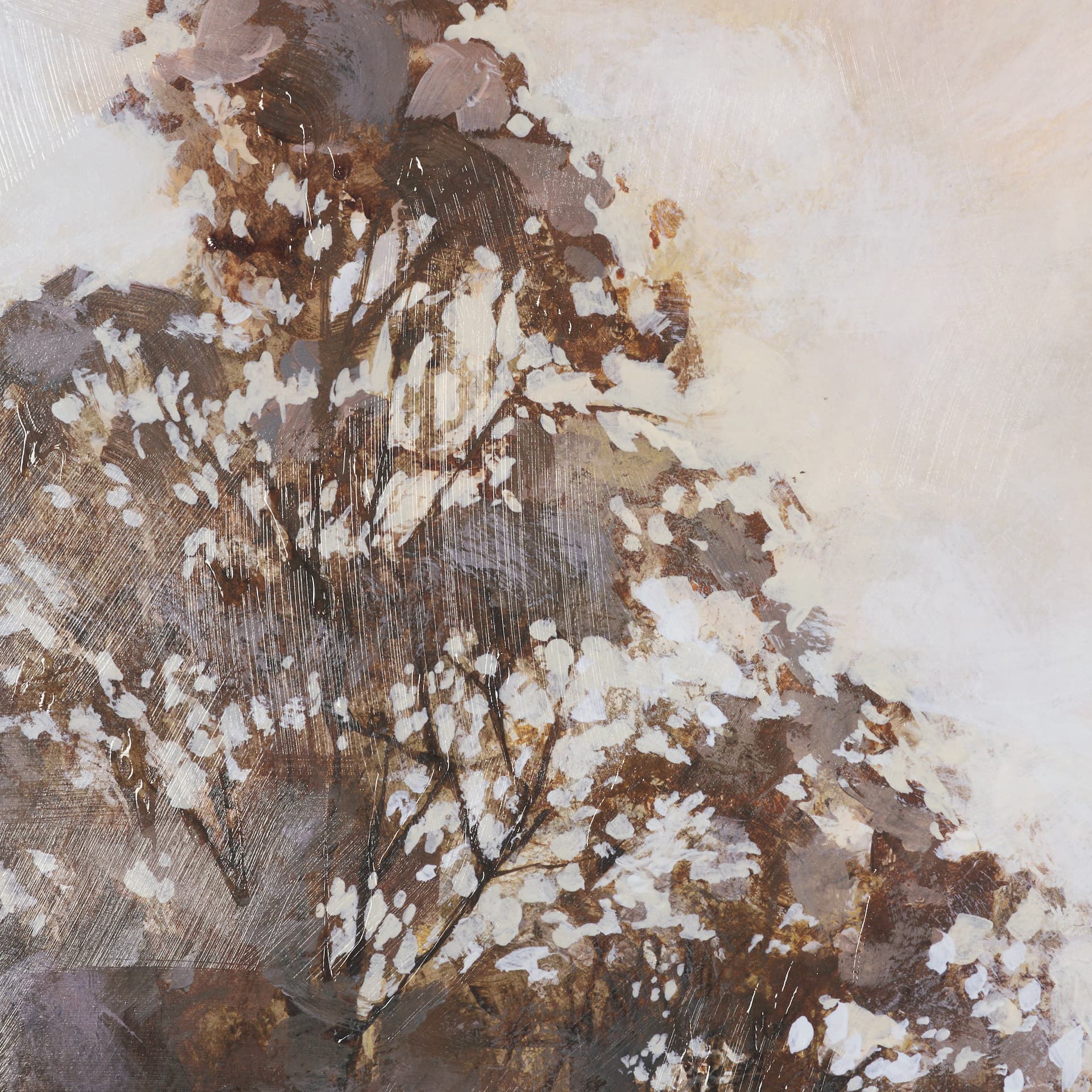 Peaceful Forest II by Mercana Studio Hand-Embellished Textured Framed Artwork Matted under Glass — product photograph