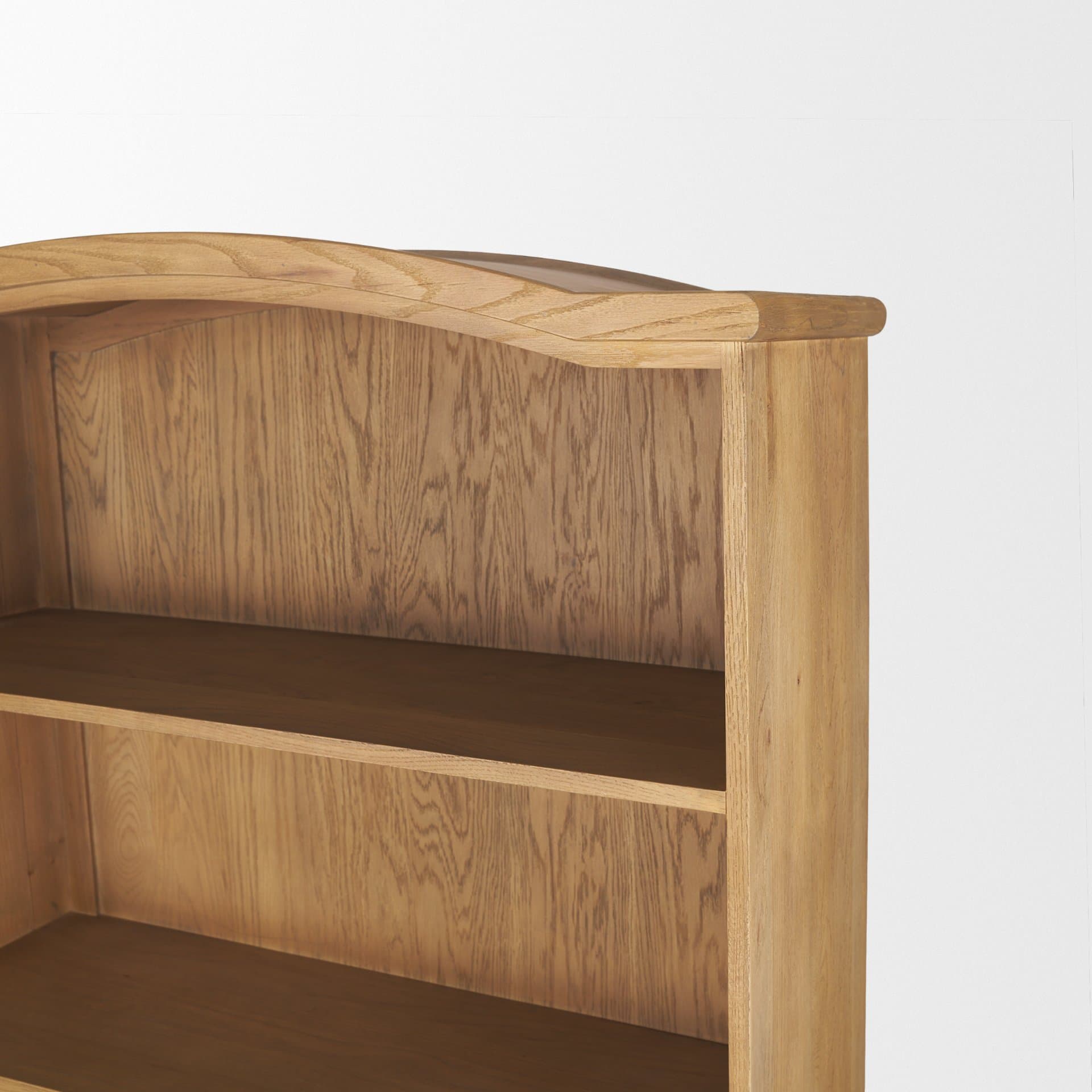 Carrington 85" Sideboard & Hutch | Brown Oak Wood w/ Brass Hardware — product photograph