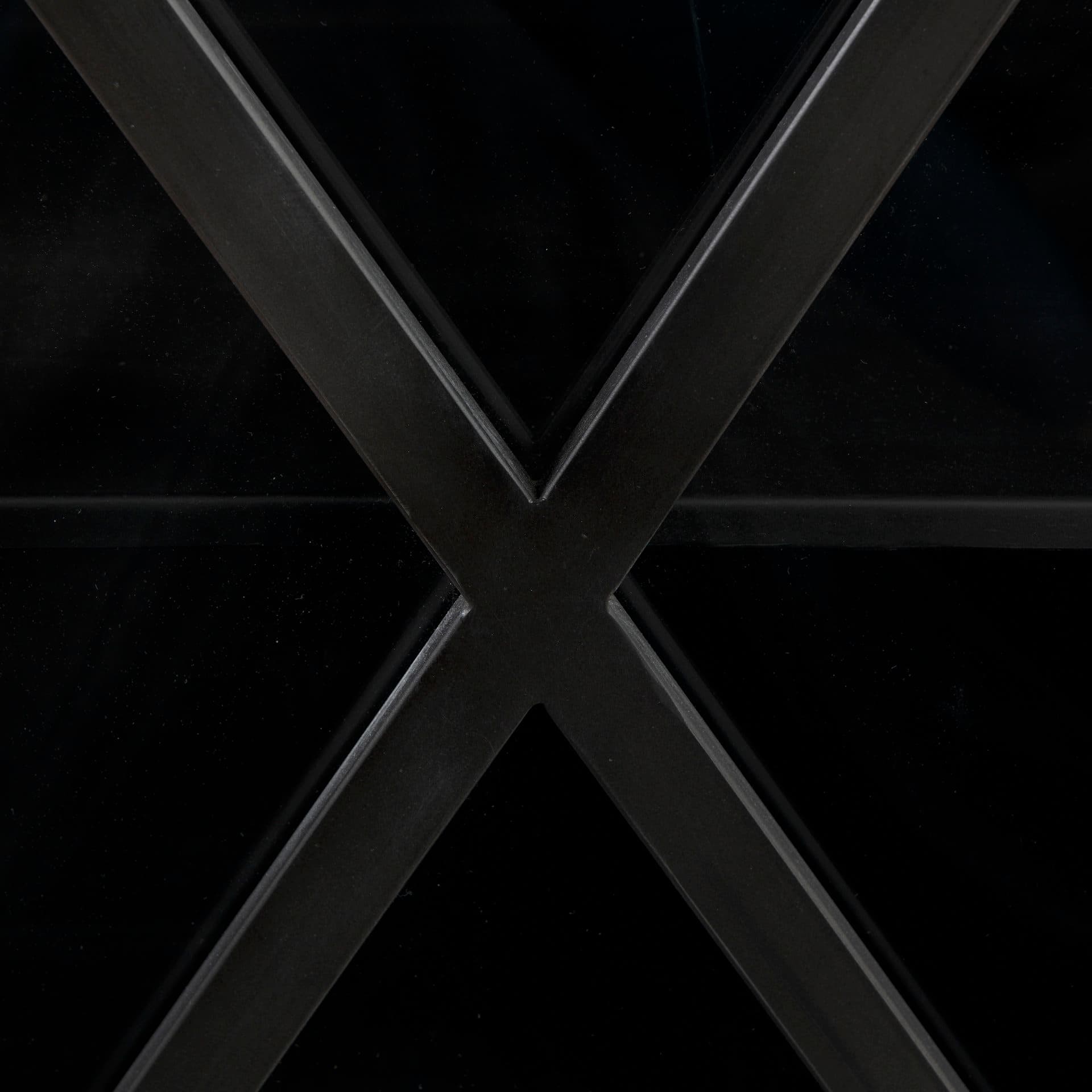 Poppy III 40L x 16W Black Metal With Glass Door Accent Cabinet — product photograph