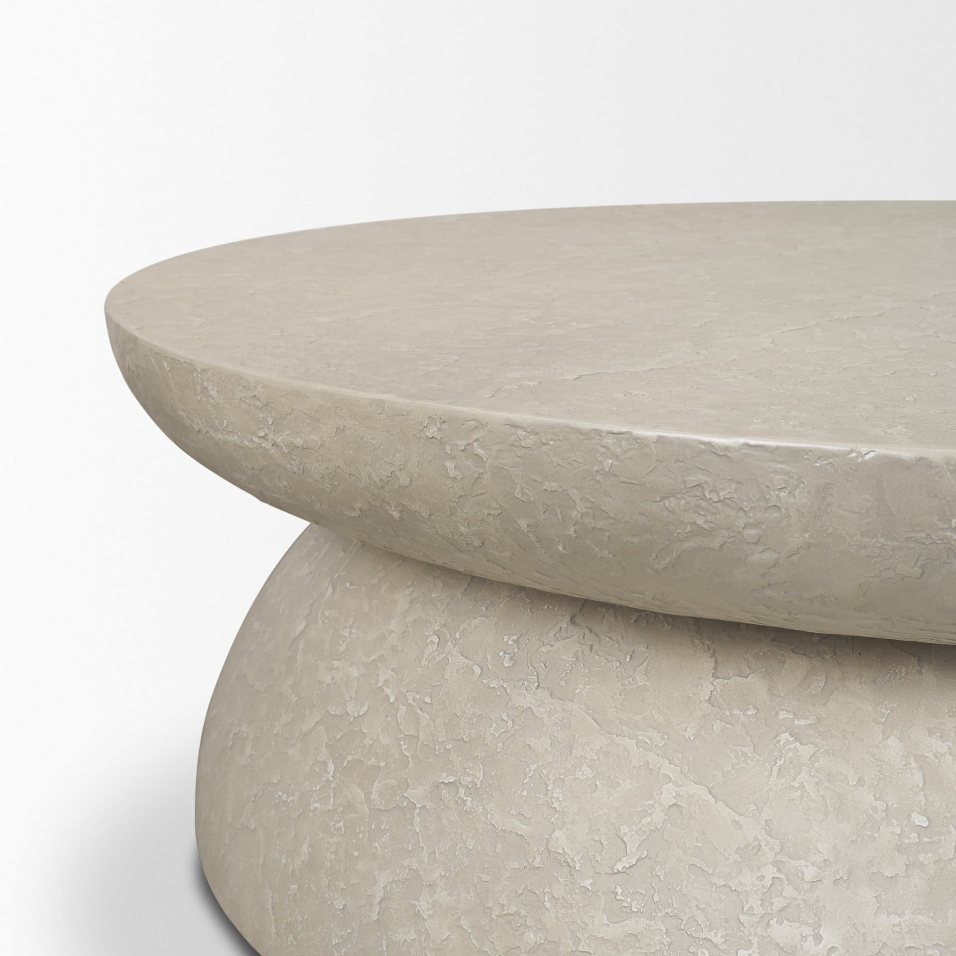 Mesa 48" Round Stone Finish Coffee Table — product photograph