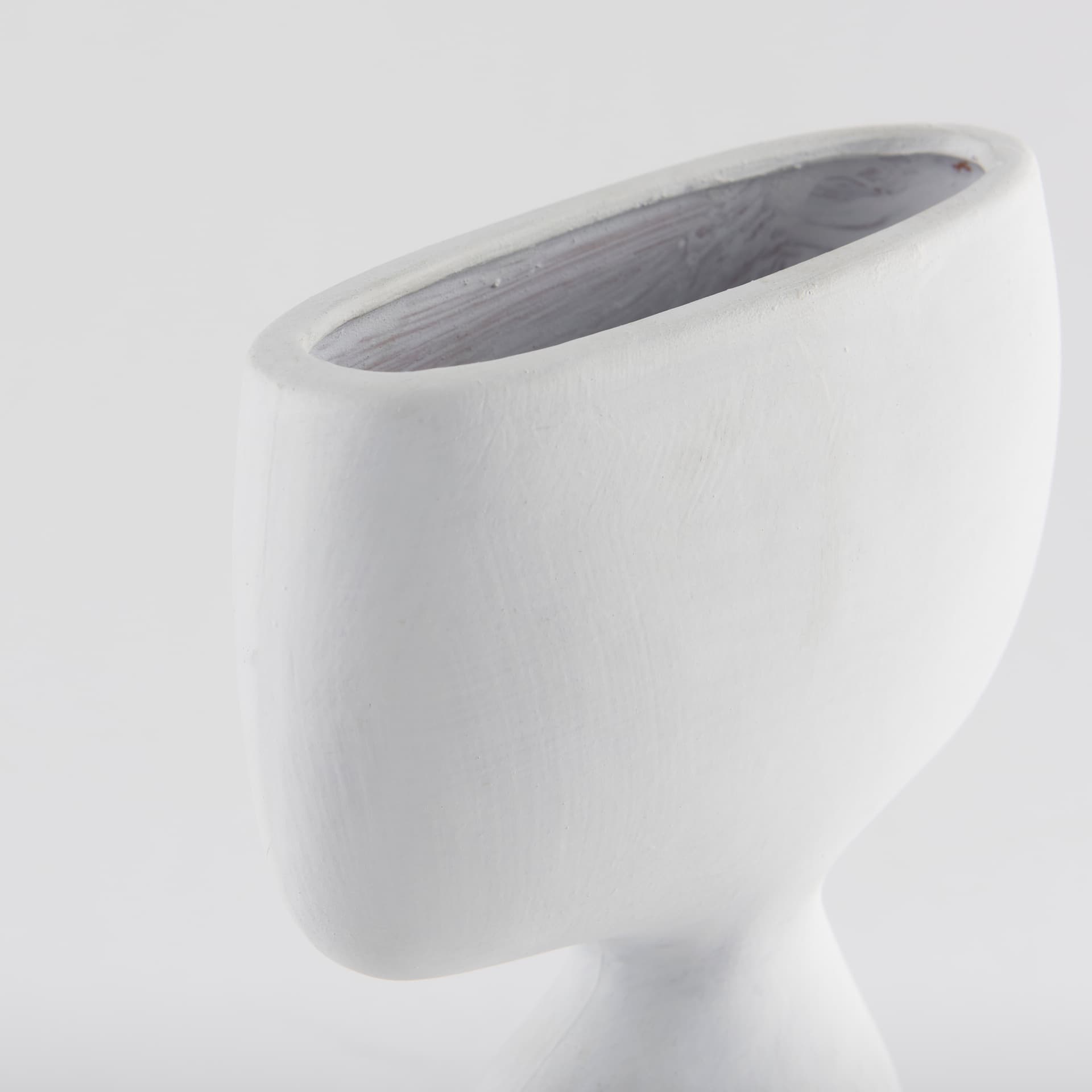 Tatum 11.6H Sculptural White Ceramic Vase — product photograph