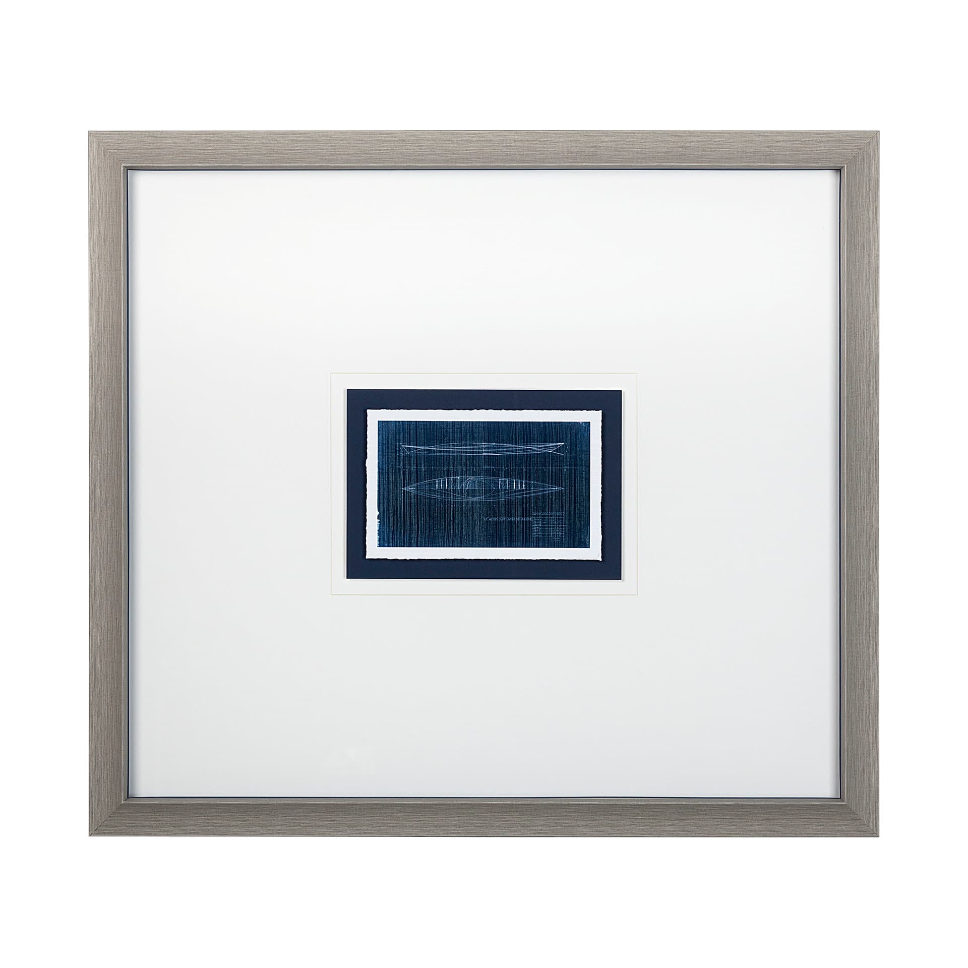 Kayak Blueprint by Dayna a Hand Embellished Textured Framed Art Print Matted under Glass — product photograph