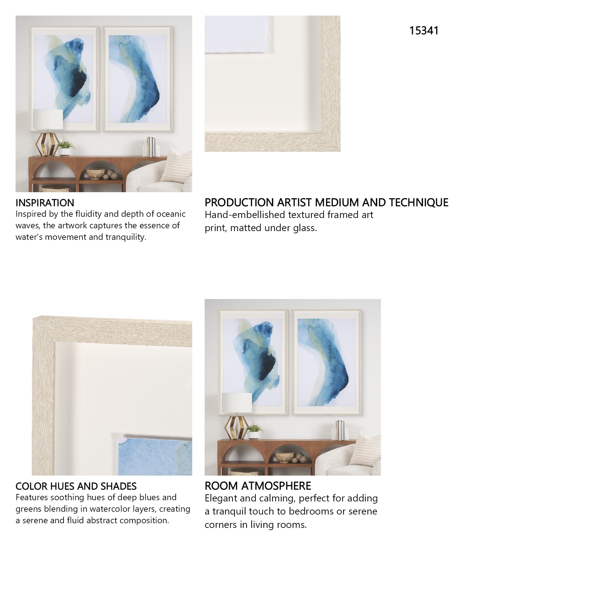 Raw Emotions I by Ira Havuka a Hand Embellished Textured Framed Art Print Matted under Glass — in a styled room