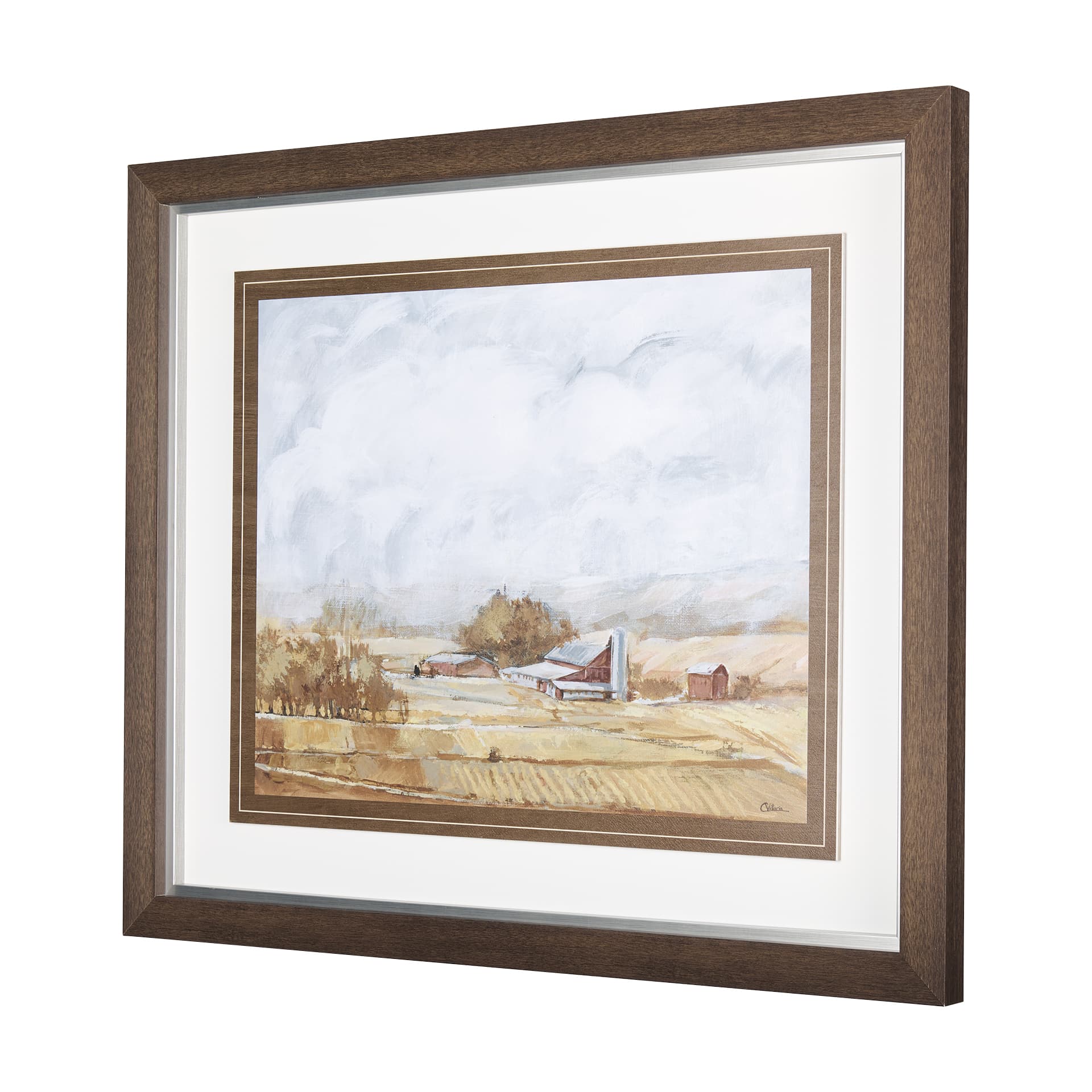 Farmland View II by Mercana Studio a Hand Embellished Textured Framed Art Print — product photograph