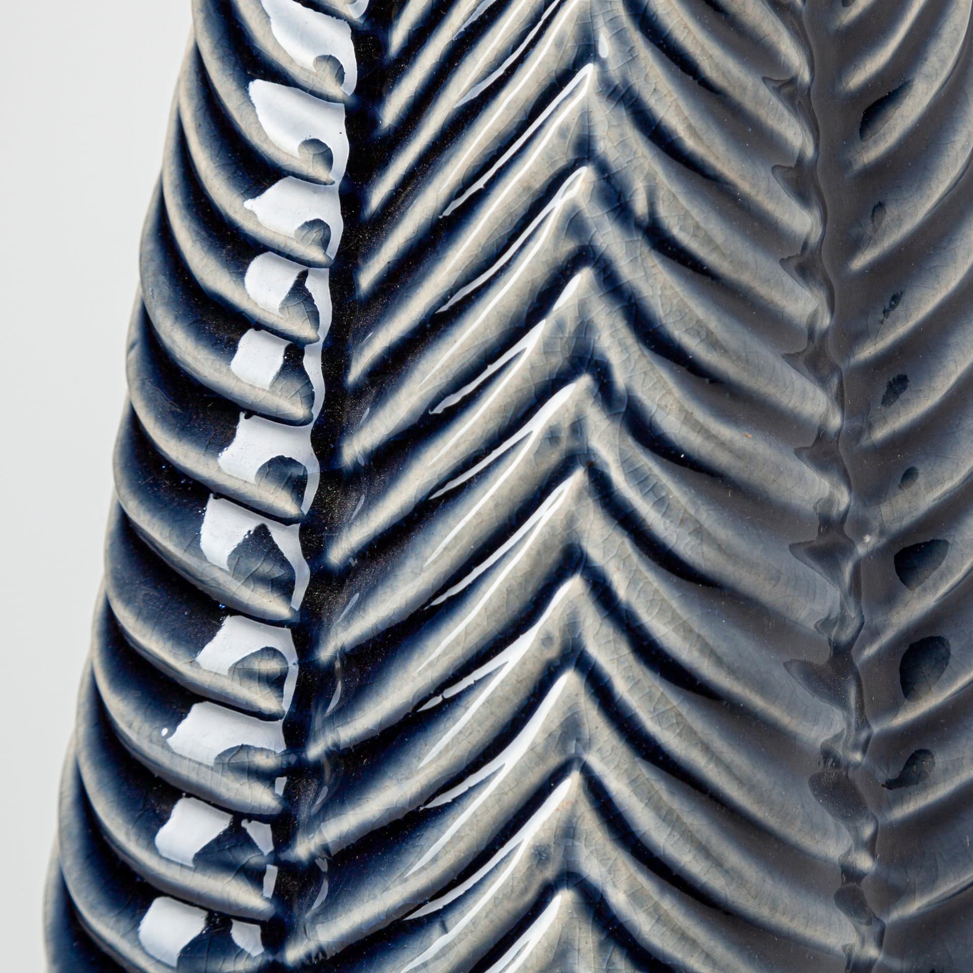 Bashir II Large Dark Navy Gloss Ceramic Vase — product photograph