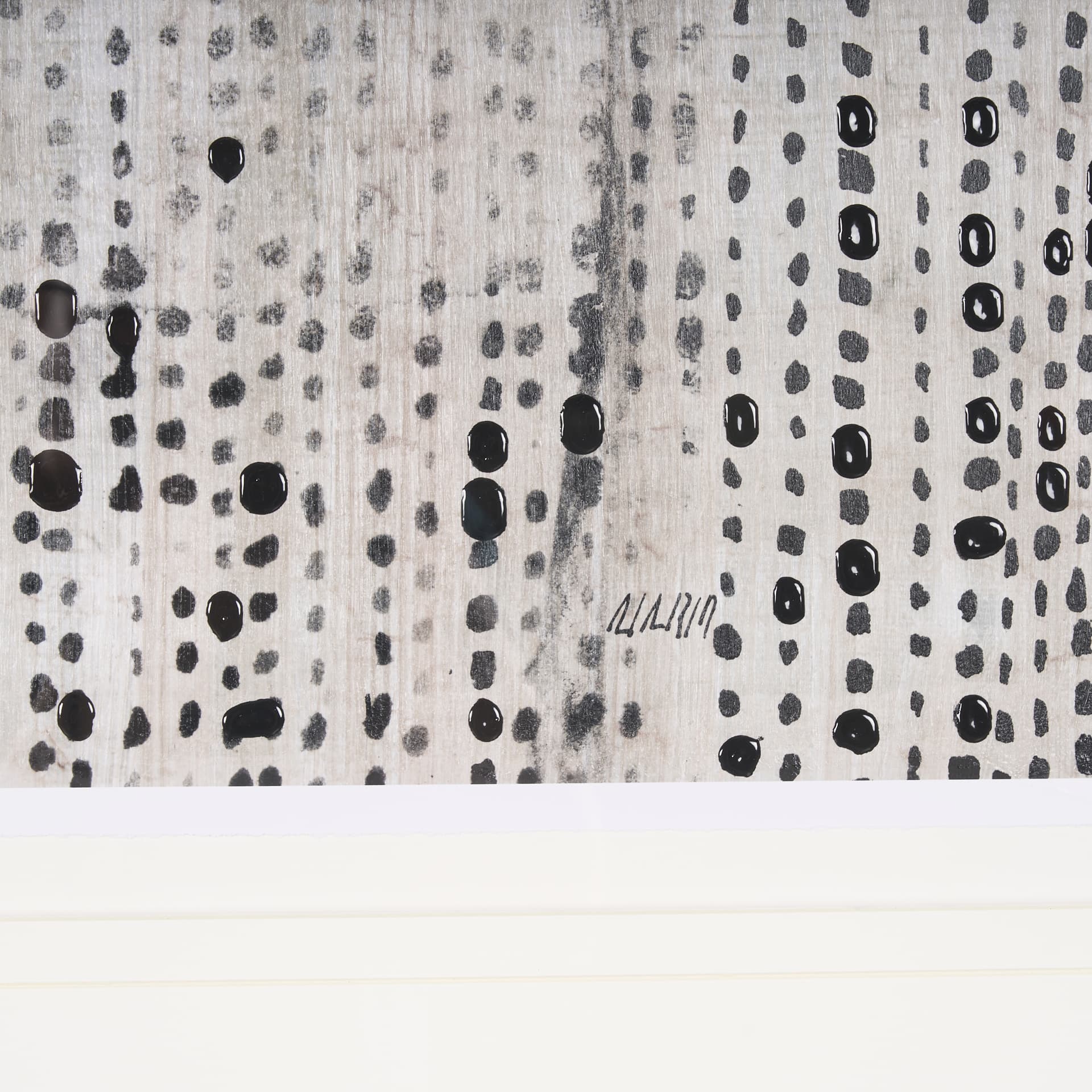 Dot Texture Tan I by Mercana Studio a Hand Embellished Textured Framed Art Print Matted under Glass — product photograph