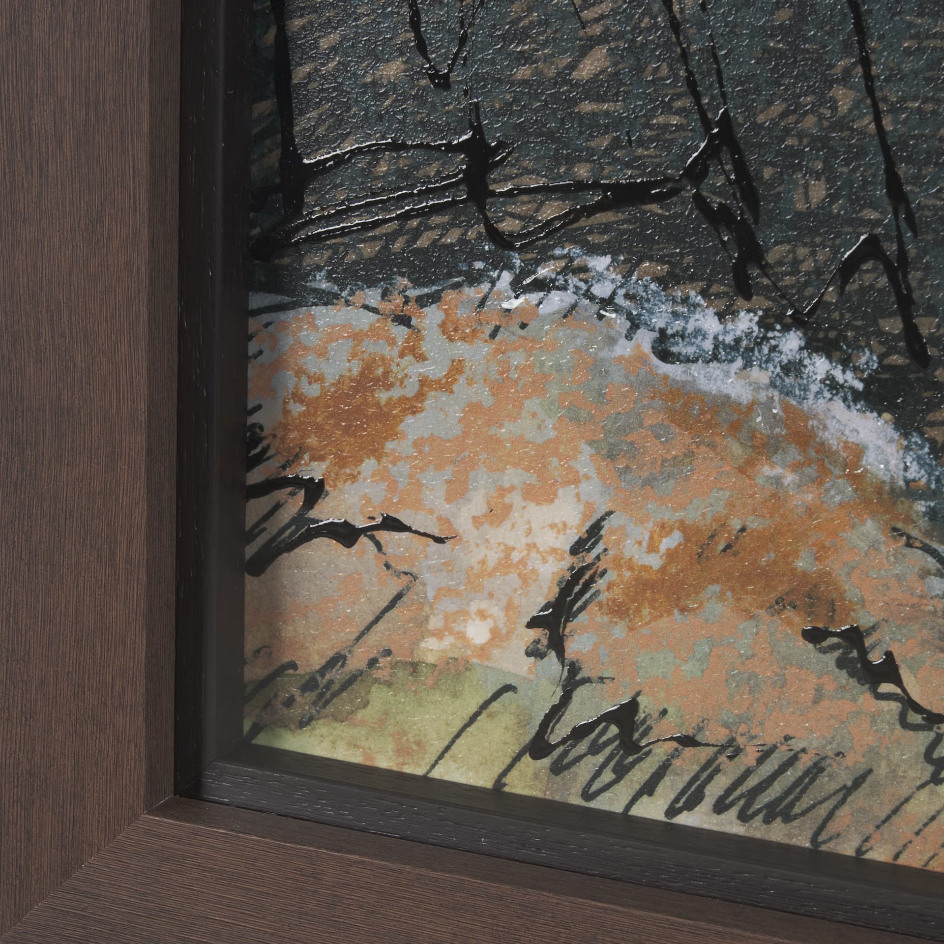 Canyon View by Mercana Studio a Hand Embellished Textured Framed Art Print Matted under Glass — product photograph