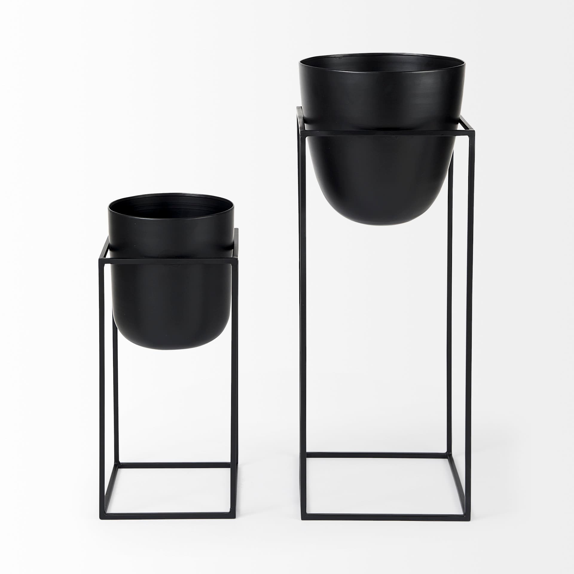 Bumble (Set of 2) 12L x 12W x 32H Black Plant Stands — product photograph