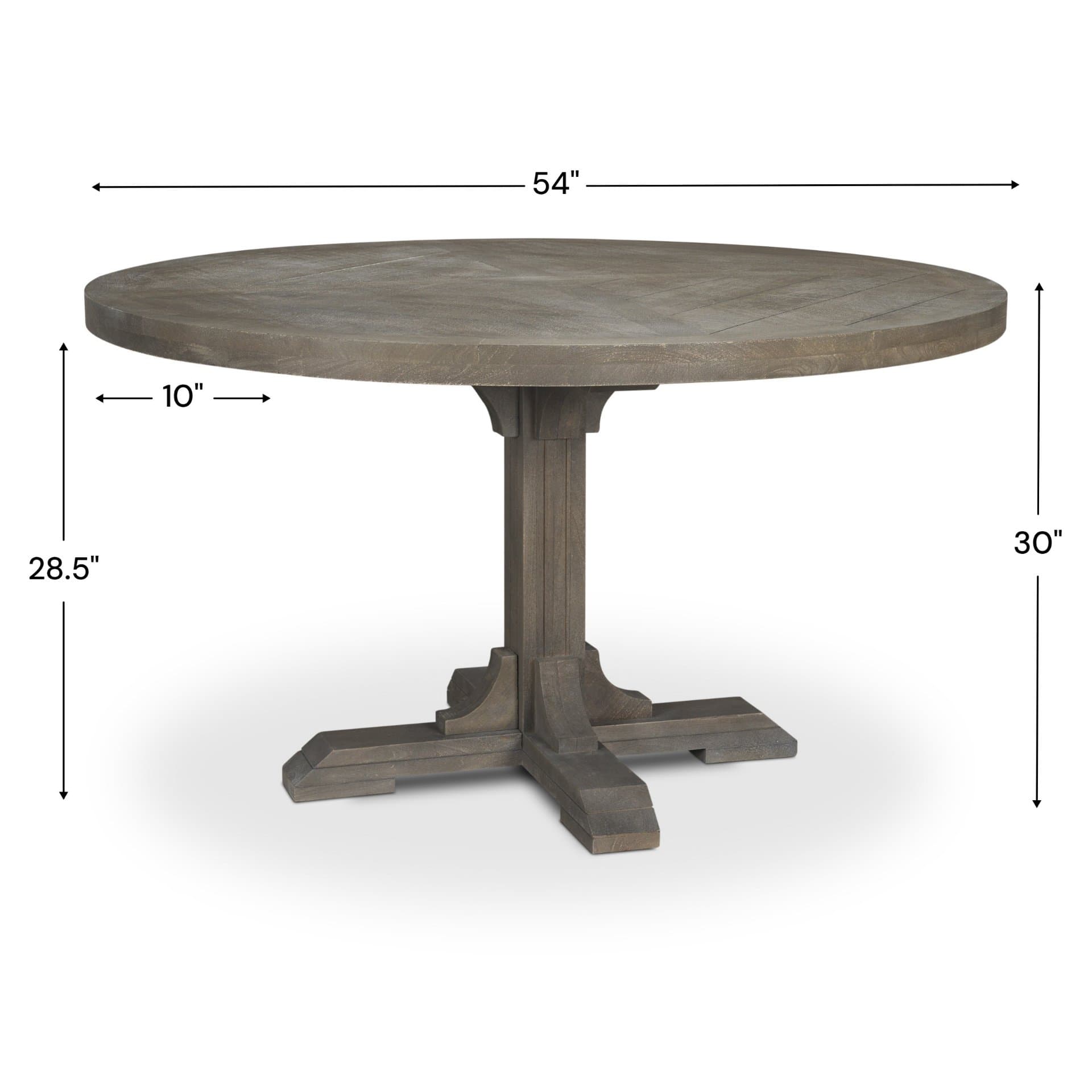 Barrett 54"L x 54"W Pedestal Dining Table | Modern | Brown Wood | Seats 4 — product photograph
