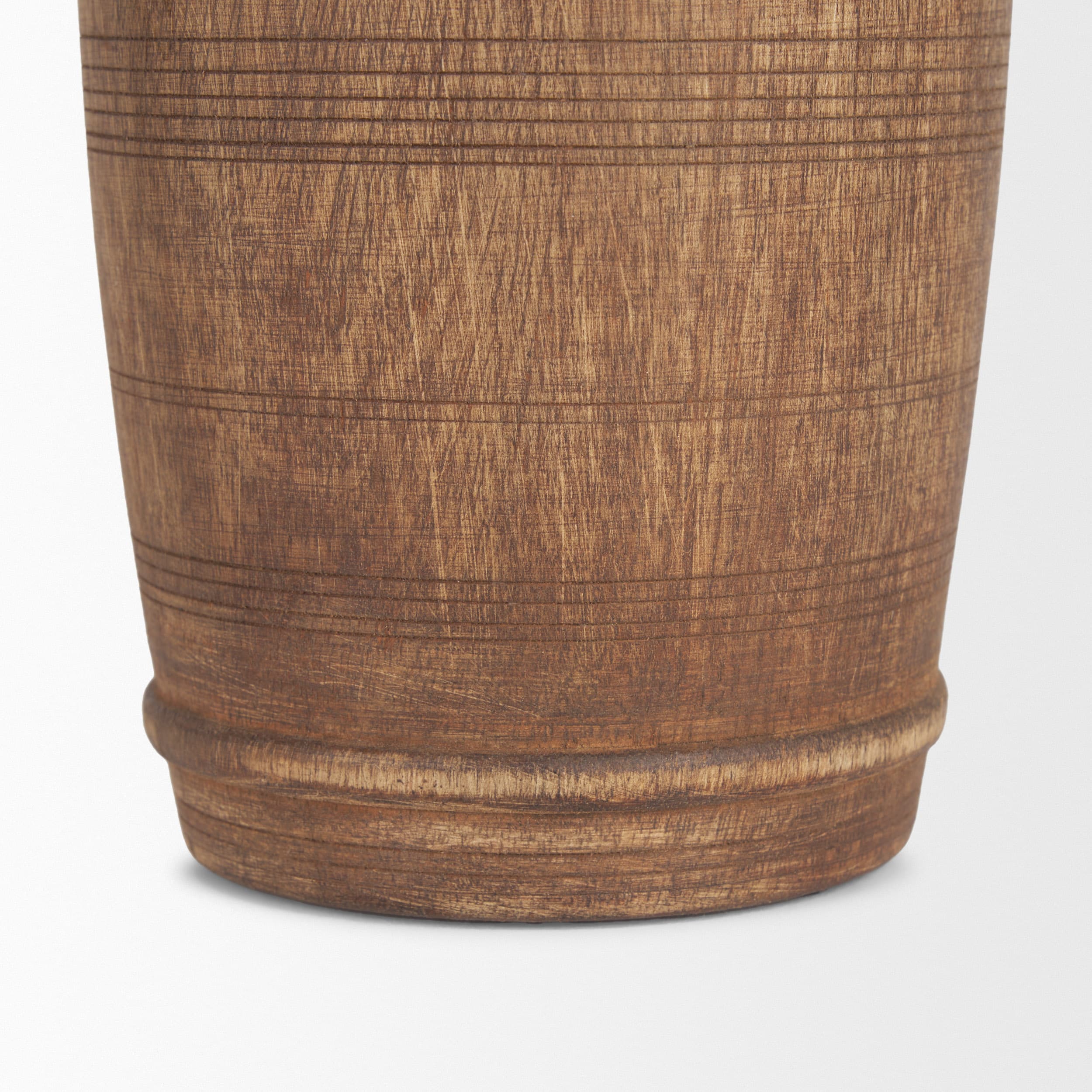 Porta Small Medium Brown Reclaimed Wooden Pot — product photograph