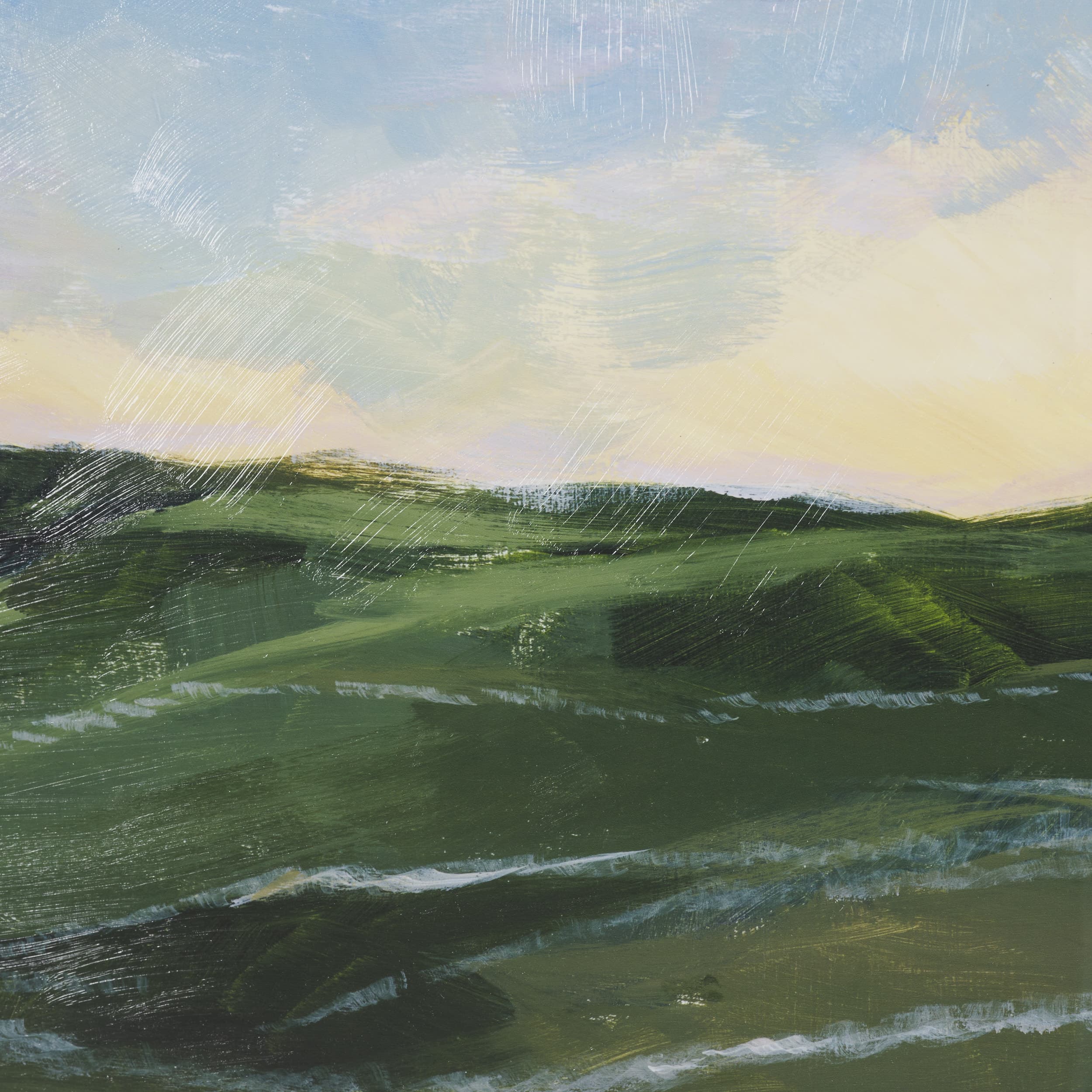Sunrise Valley I by Mercana Studio a Hand Embellished Textured Framed Art Print Matted under Glass — product photograph